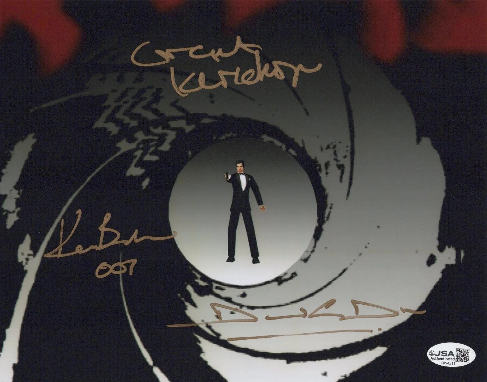Grant Kirkhope, David Doak and Kevin Bayliss — Grant Kirkhope David Doak +1 Signed 8x10 GoldenEye 007 N64 Auto Photo JSA COA