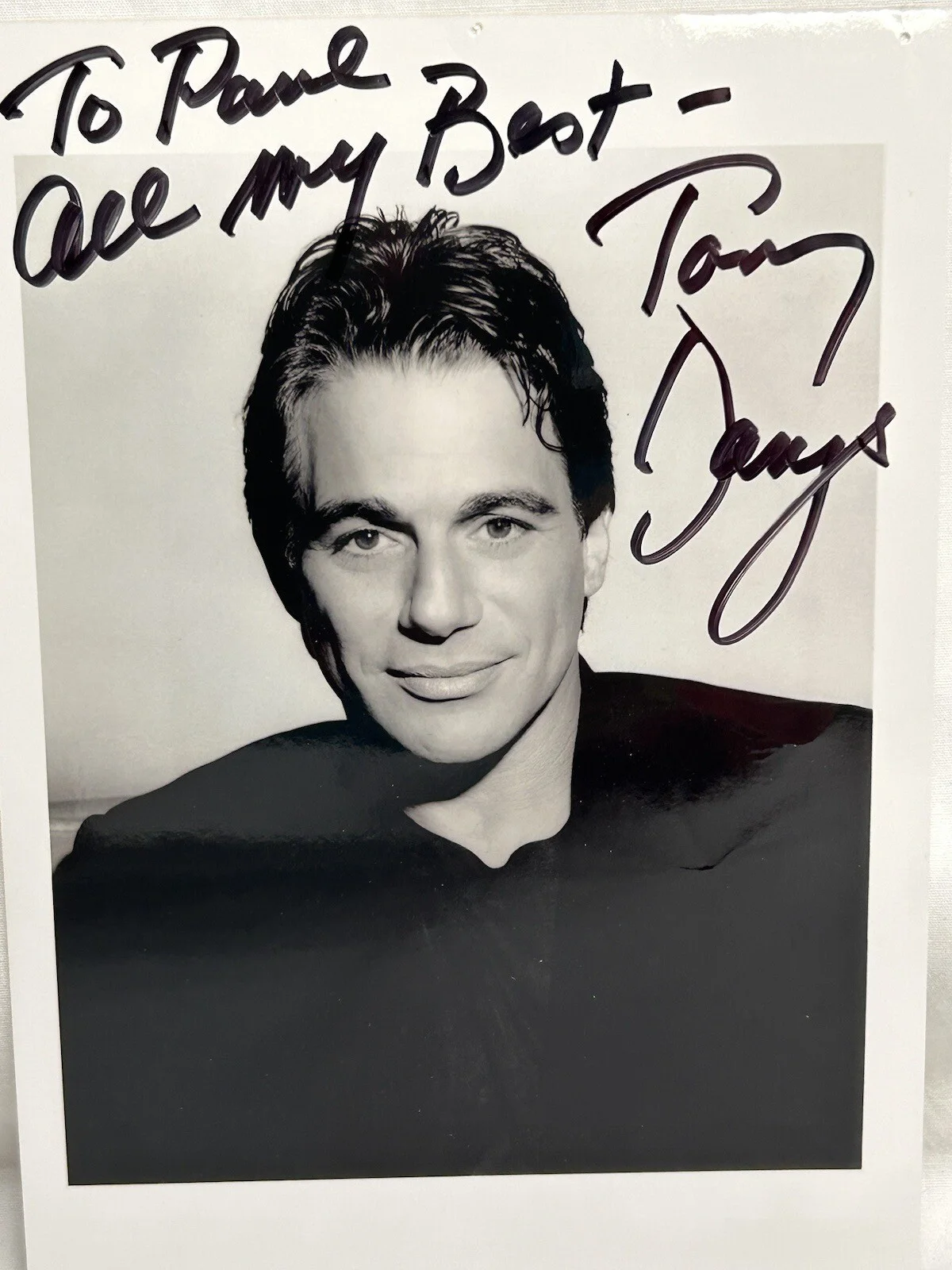 Tony Danza — Tony Danza in Taxi American Actor 7 x 5” B/W Picture Signed Personalized, image 2
