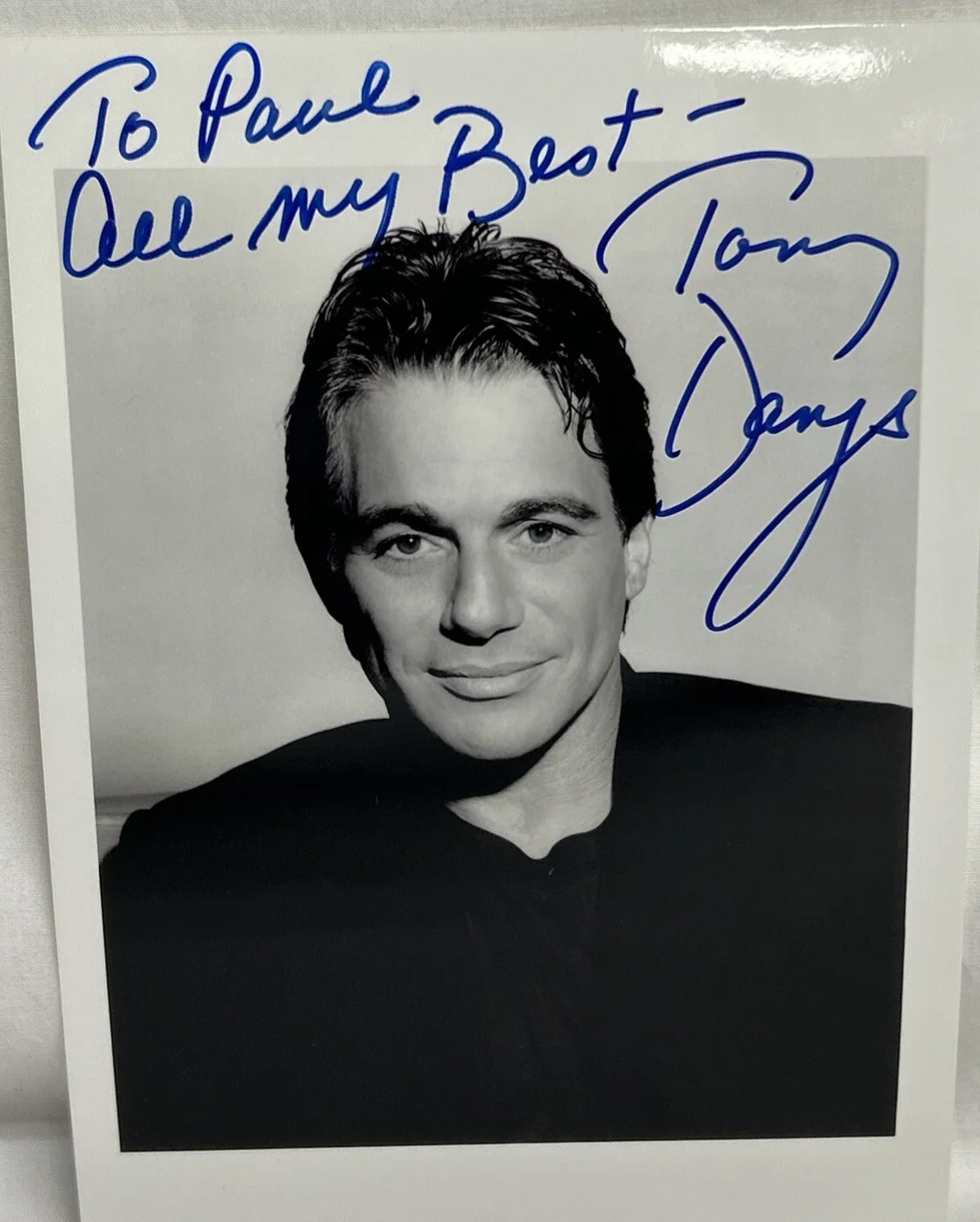 Tony Danza — Tony Danza in Taxi American Actor 7 x 5” B/W Picture Signed Personalized, image 3