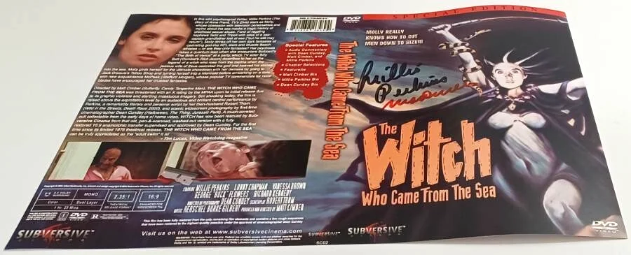 Millie Perkins, Matt Cimber — Witch Who Came From The Sea Cover Art Signed by Millie Perkins Matt Cimber 2004, image 3