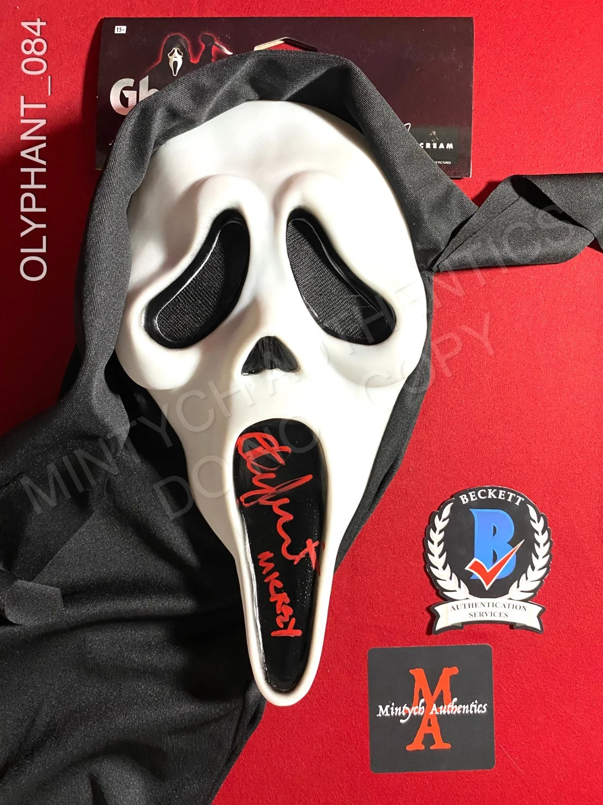 Timothy Olyphant — Timothy Olyphant signed Ghostface UW Fun World mask Scream Beckett COA