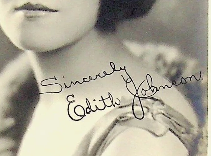 Sincerely Edith Johnson — 1920s Edith Johnson Silent Movie Actress Original Signed Photo Still Kodak Girl, изображение 2