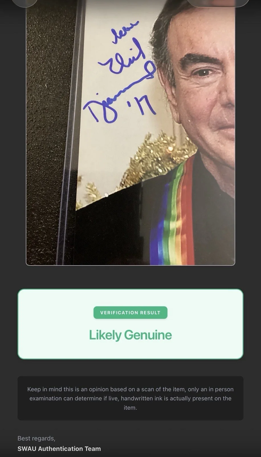 Neil Diamond Signed 8x10 Photo Sweet Caroline Believer SWAU, image 2