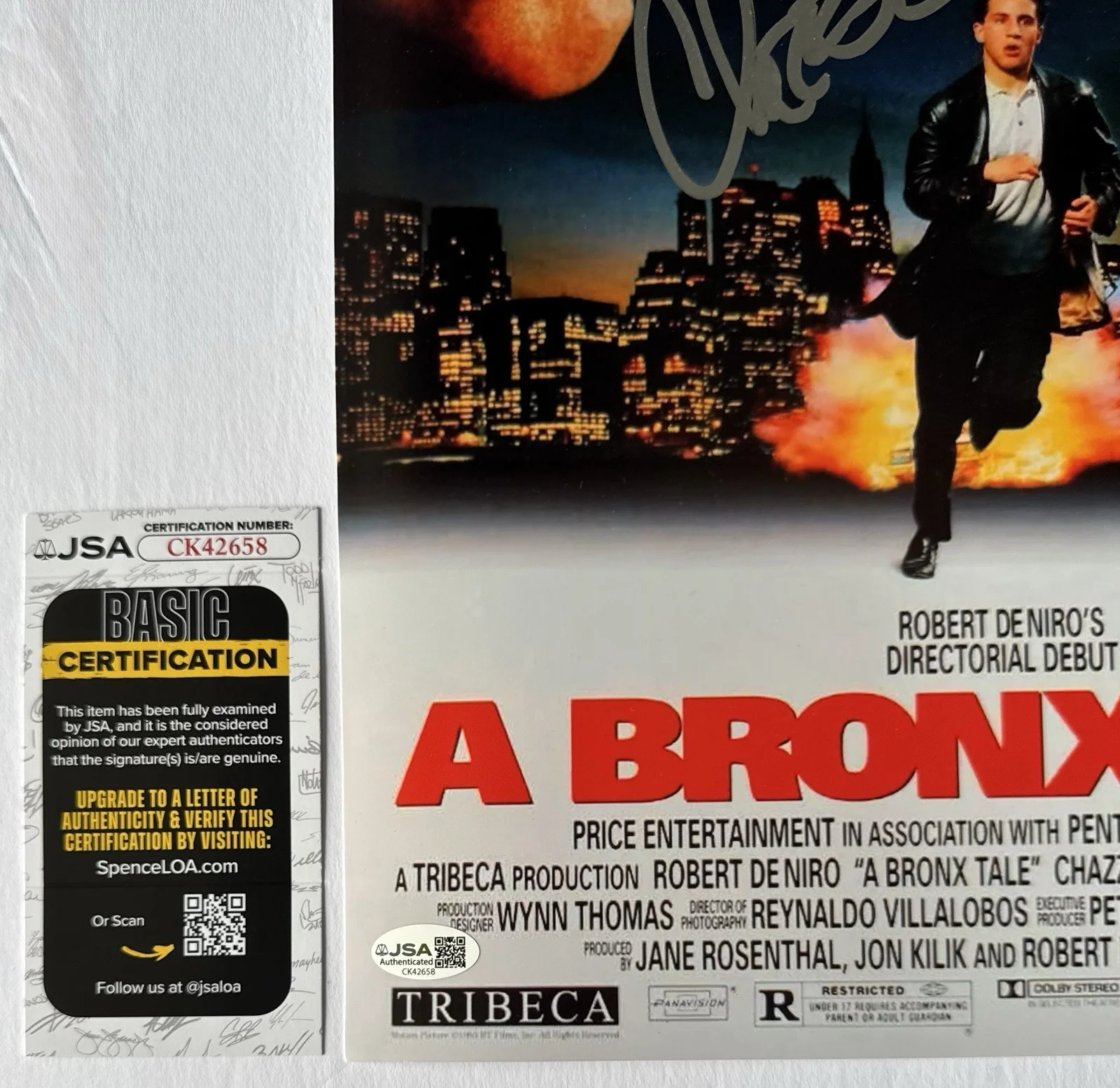 CHAZ PALMINTERI — CHAZ PALMINTERI SIGNED AUTOGRAPH A BRONX TALE 12X18 MOVIE POSTER PHOTO +JSA COA., изображение 3