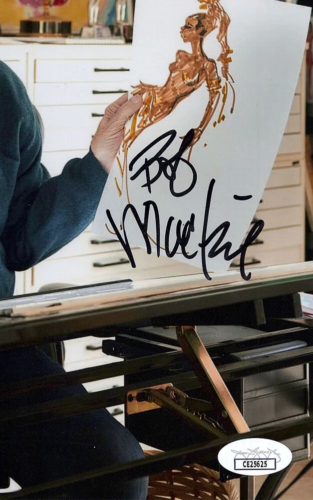 Bob Mackie — Bob Mackie signed 8x10 Photo PROOF a FASHION DESIGNER Naked Illusion JSA COA, изображение 3