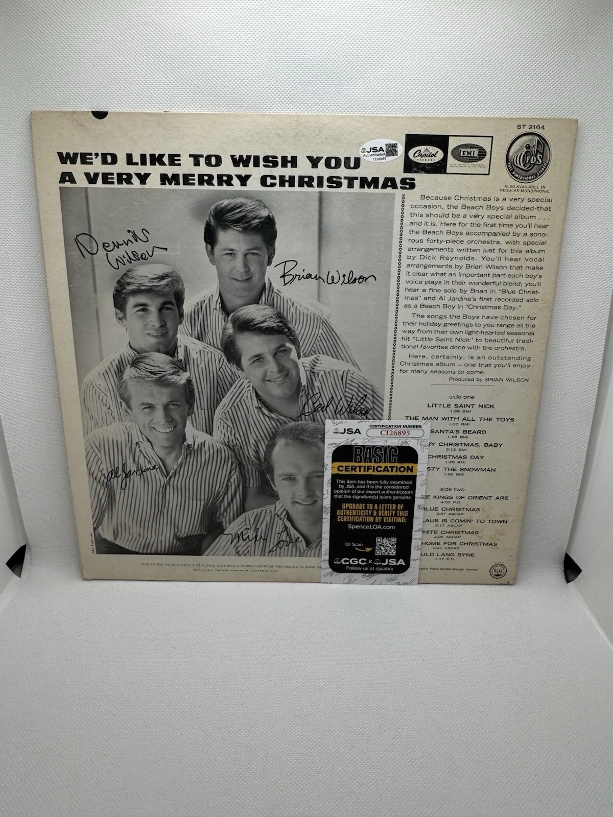 MIKE LOVE SIGNED VINYL CHRISTMAS BEACH BOYS AUTOGRAPH JSA COA RECORD ALBUM LP, image 2