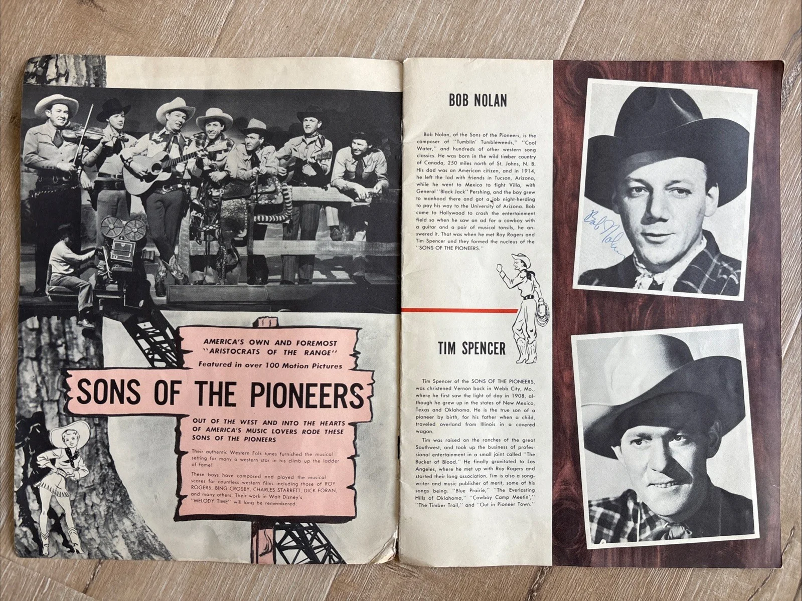 SONS OF THE PIONEERS Souvenir Program & Poster SIGNED c1947 Bob Nolan Et al, image 5