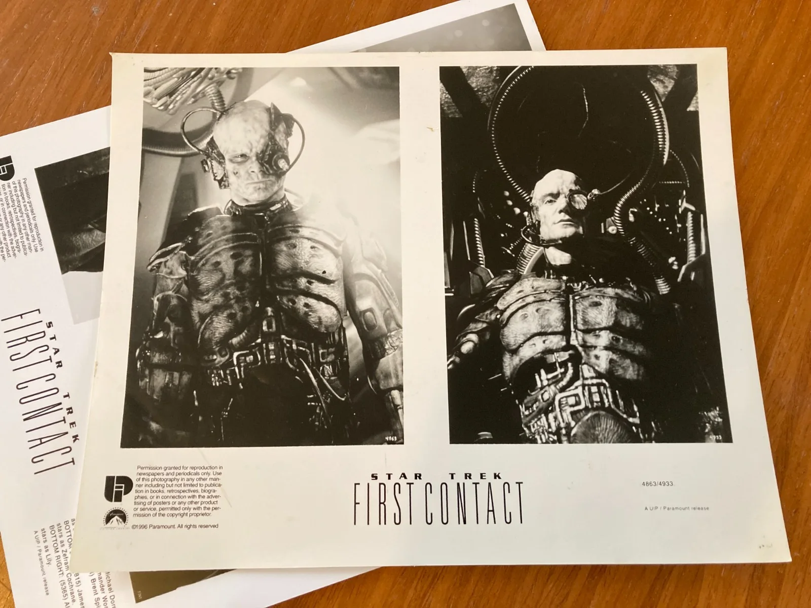 Still / Photo: STAR TREK FIRST CONTACT 1996 (x3) Patrick Stewart Jonathan Frakes, image 2
