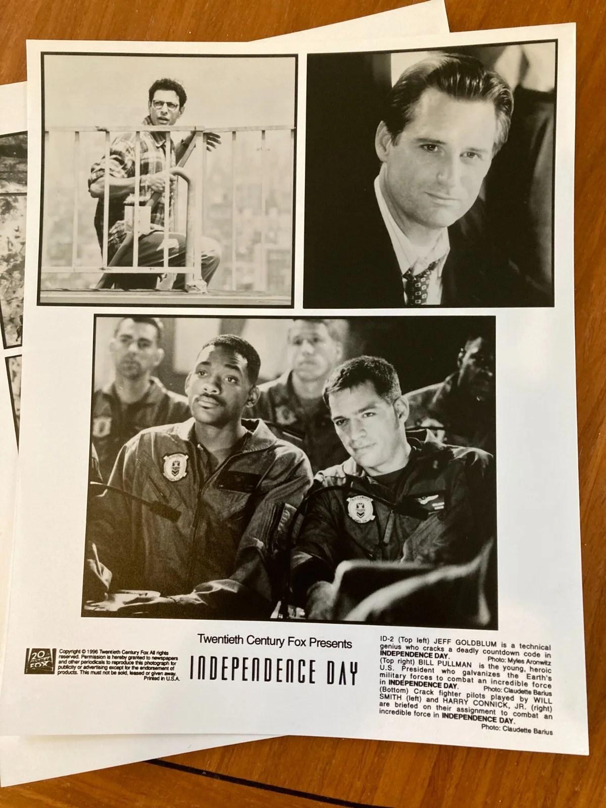 Still / Photo: INDEPENDENCE DAY 1996 (x 5) Bill Pullman Jeff Goldblum Will Smith, image 5