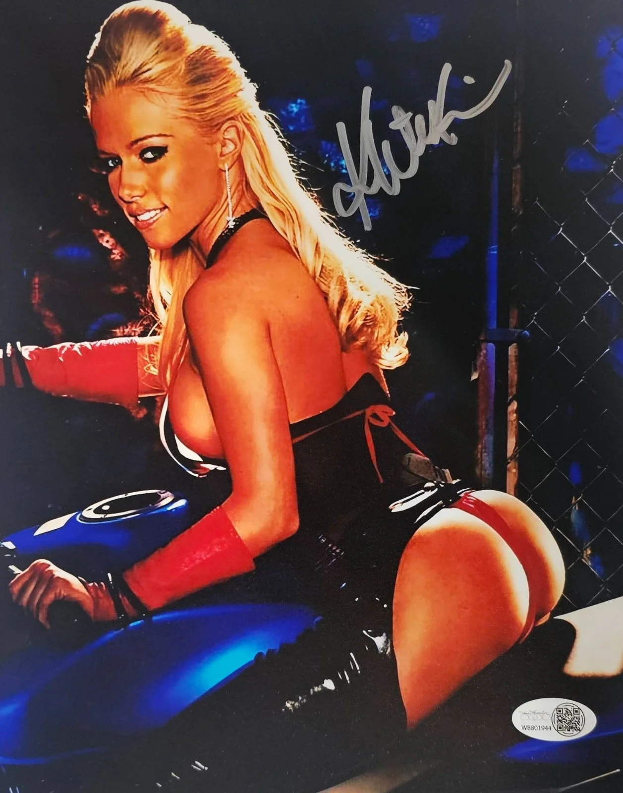 KENDRA WILKINSON — KENDRA WILKINSON AUTOGRAPH 8X10 METALLIC PHOTO ACTRESS & PLAYBOY MODEL JSA COA