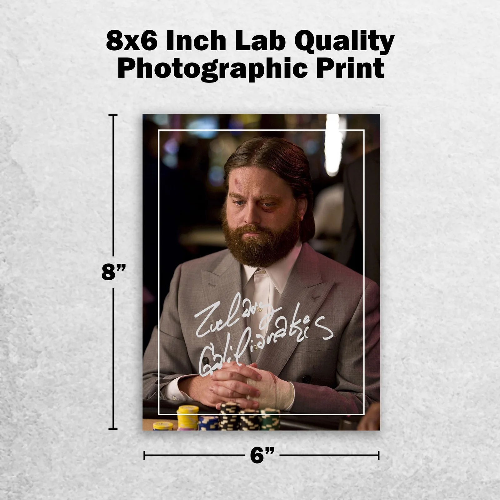 Zach Galifianakis 8x6 Photo Signed Memorabilia 8x6 Pre Printed Autograph Photo, image 2