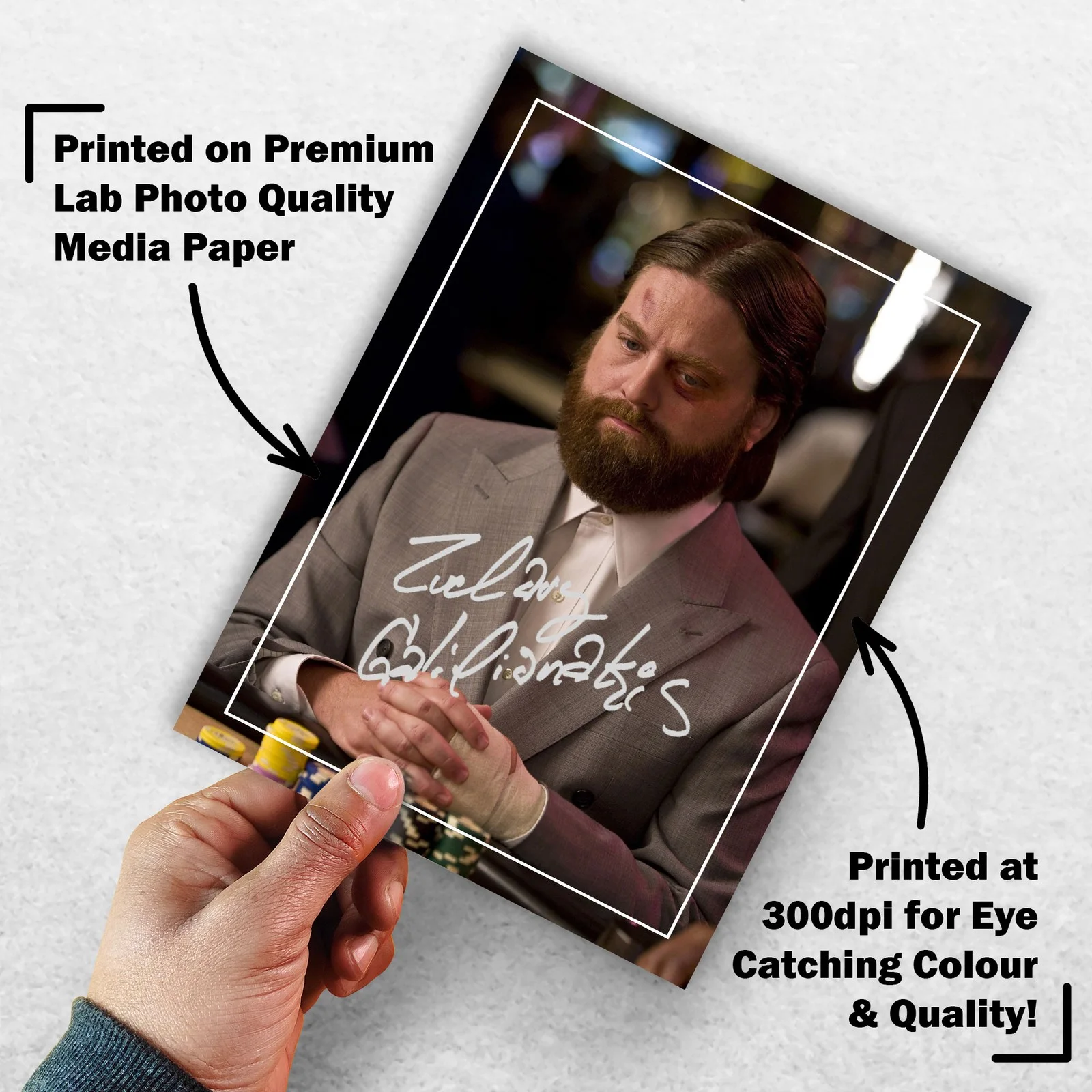 Zach Galifianakis 8x6 Photo Signed Memorabilia 8x6 Pre Printed Autograph Photo, image 3