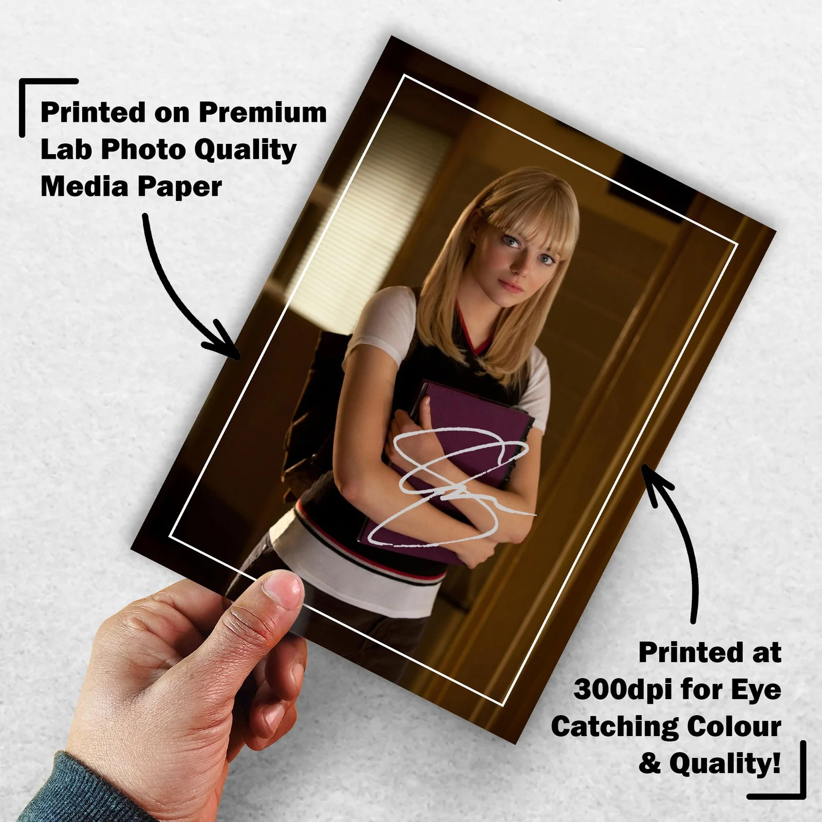 Emma Stone Signed Memorabilia 8x6 Pre Printed Autograph Photo Memorabilia, изображение 3