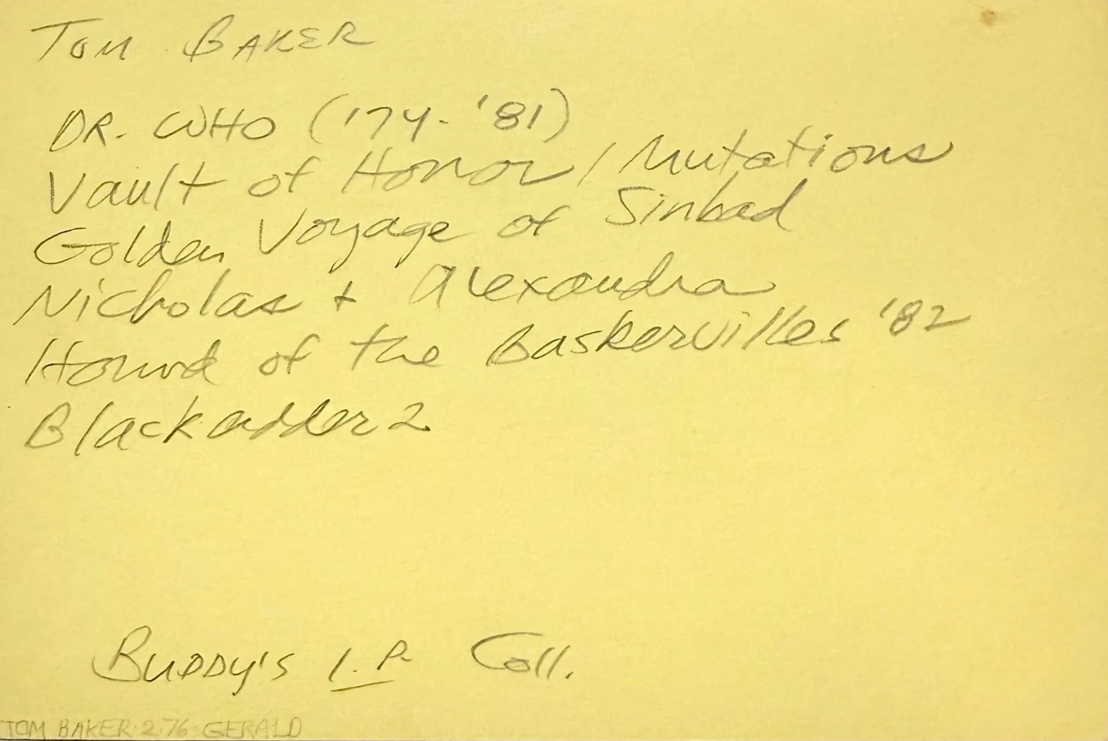 Tom Baker — TOM BAKER Signed Autographed 4x6 INDEX CARD STAR WARS: Rebels Voice DOCTOR WHO, изображение 2