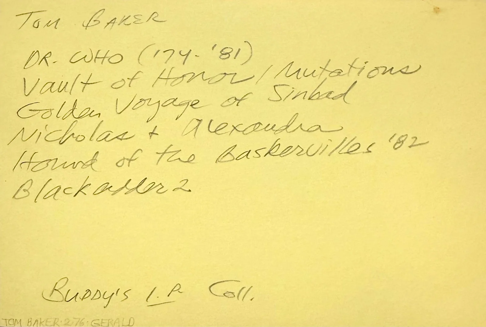 Tom Baker — TOM BAKER Signed Autographed 4x6 INDEX CARD STAR WARS: Rebels Voice DOCTOR WHO, изображение 4