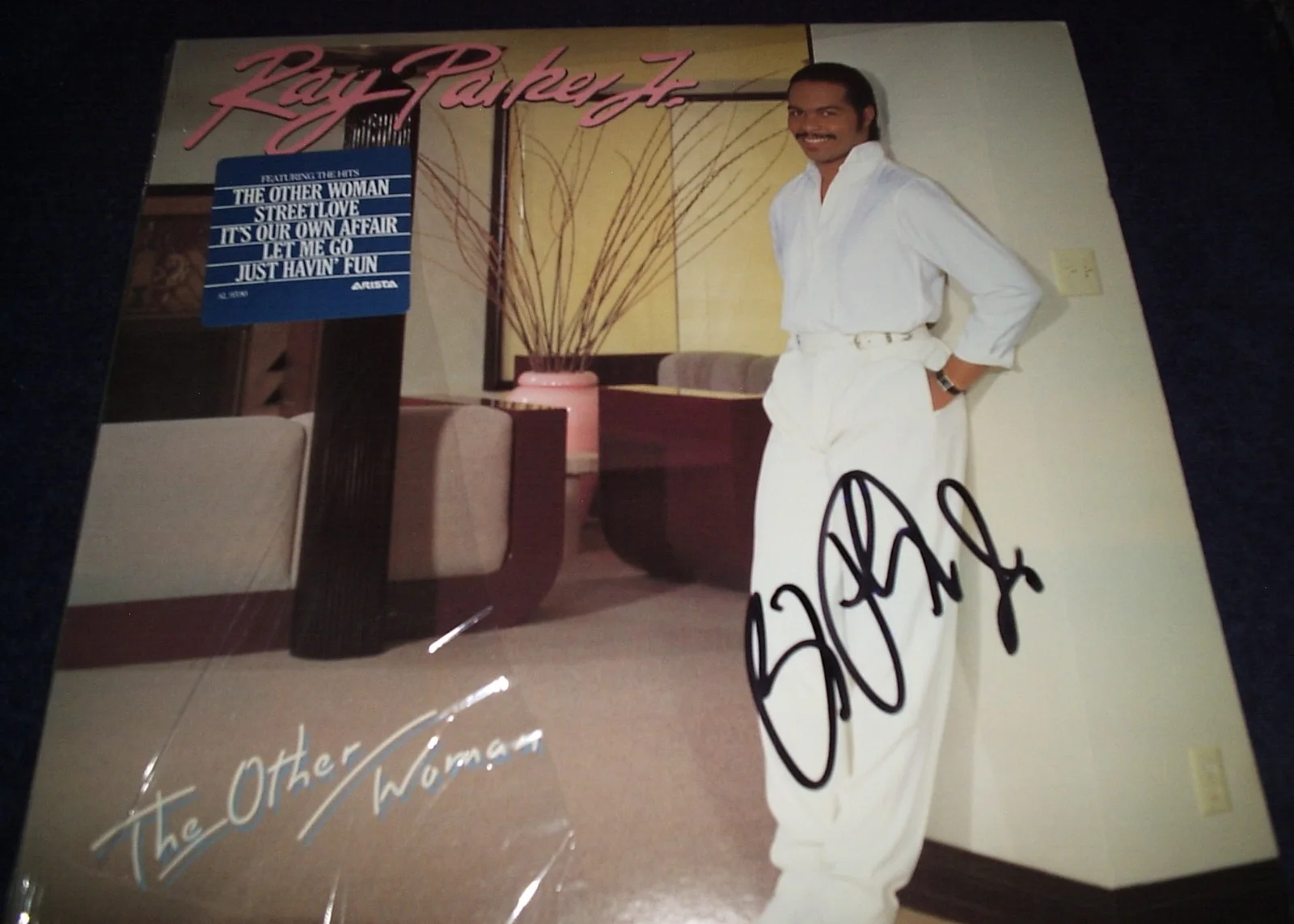 RAY PARKER JR. SIGNED RECORD " THE OTHER WOMAN" GHOSTBUSTERS XRARE! L@@K PROOF, image 2