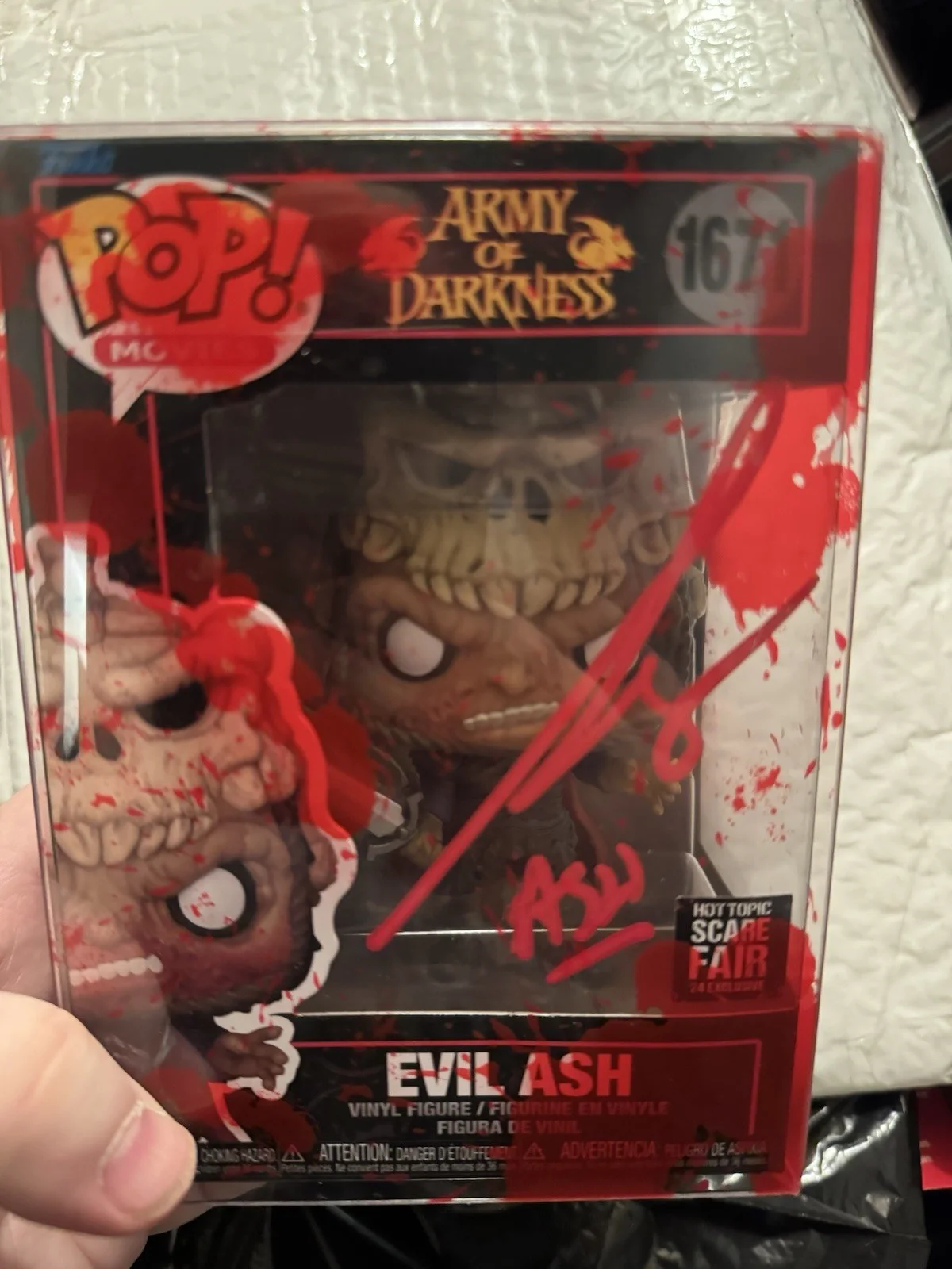 BRUCE CAMPBELL — BRUCE CAMPBELL SIGNED EVIL ASH SCARE FAIR FUNKO 1671 ARMY OF DARKNESS RARE