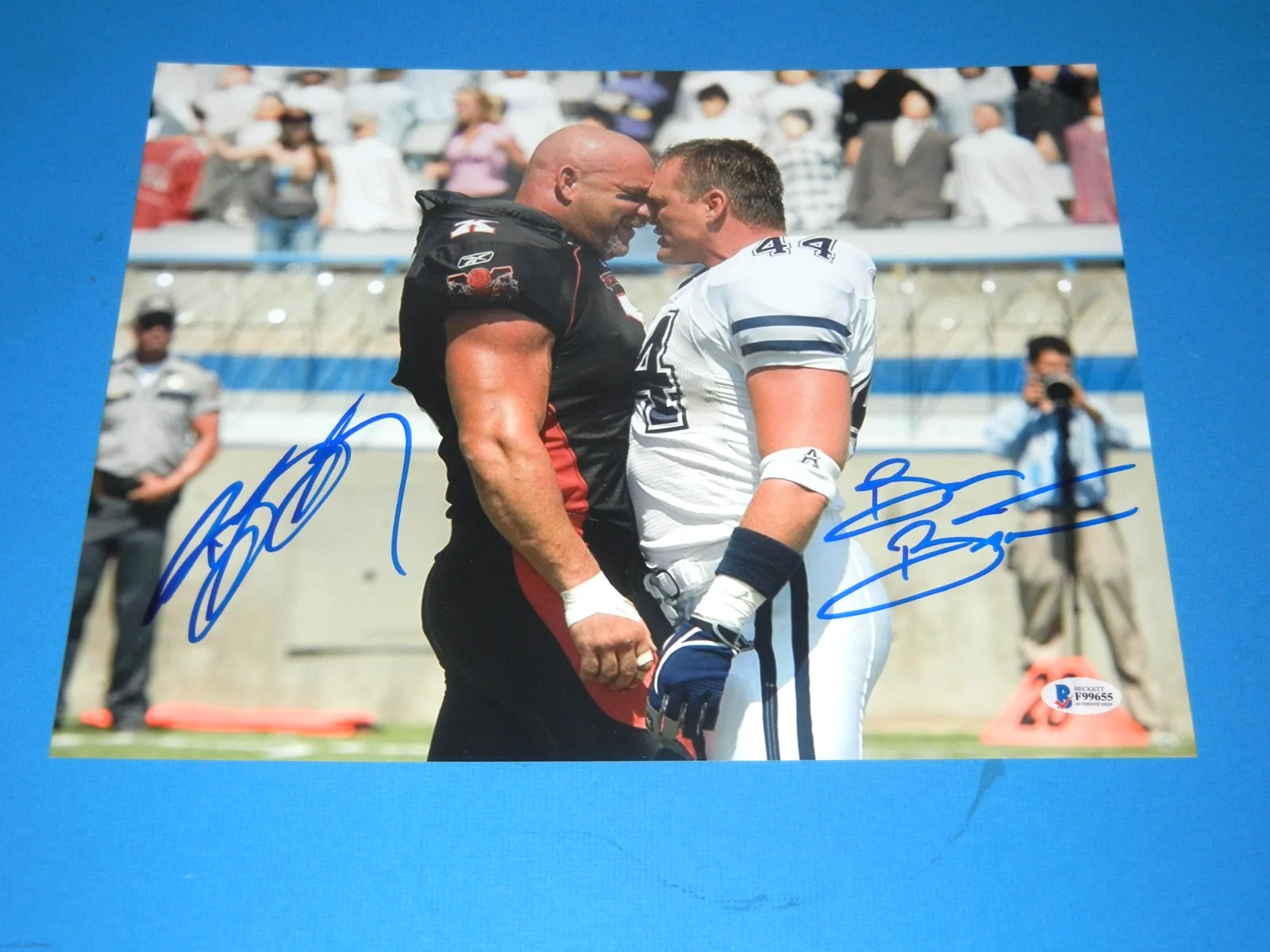 BILL GOLDBERG BRIAN BOSWORTH — BILL GOLDBERG BRIAN BOSWORTH " THE LONGEST YARD " SIGNED 11X14 PHOTO BAS CERT