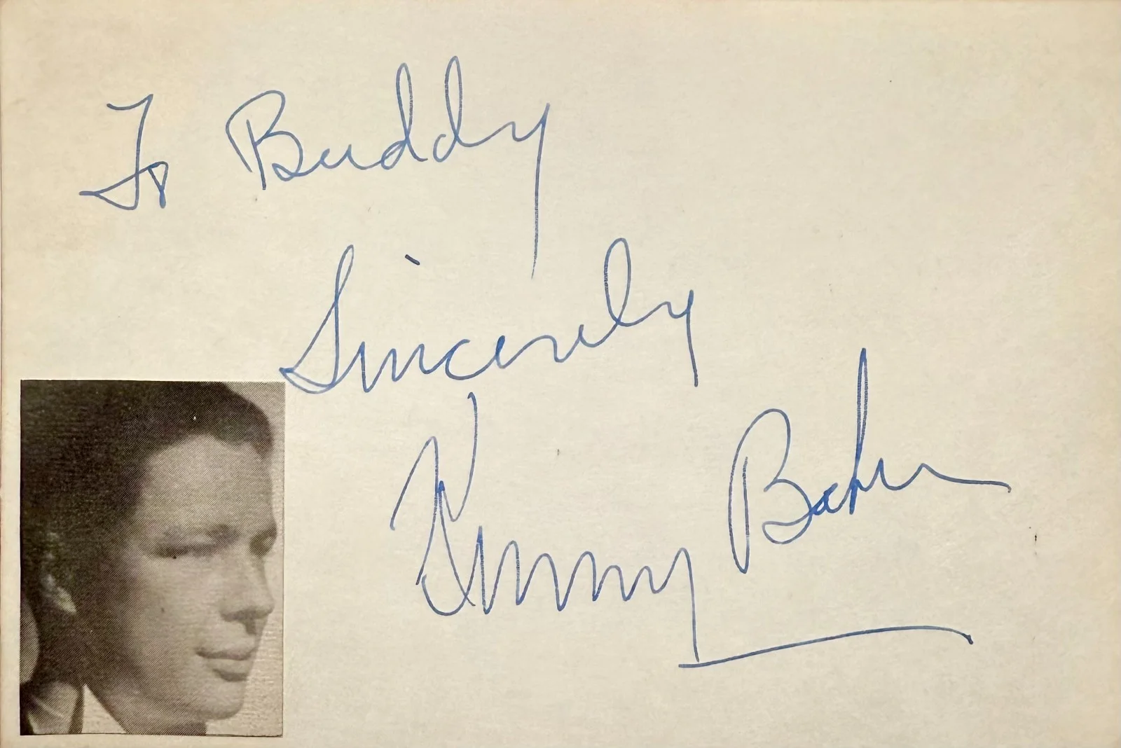 Kenny Baker — KENNY BAKER Signed Autographed 4x6 INDEX CARD Singer Actor The Jack Benny Show