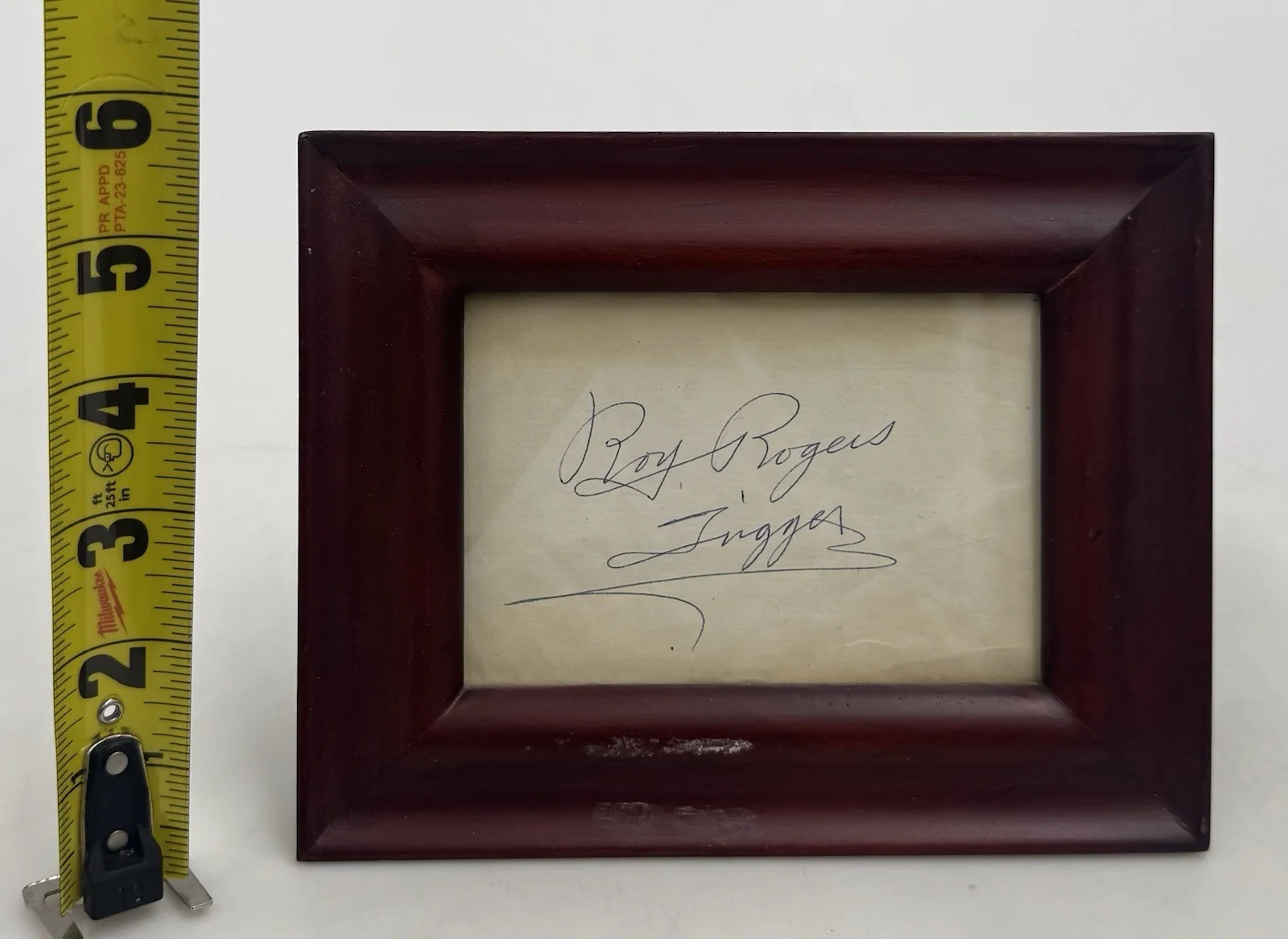Vintage “Roy Roger’s & Trigger” Framed Autograph on Paper, image 2