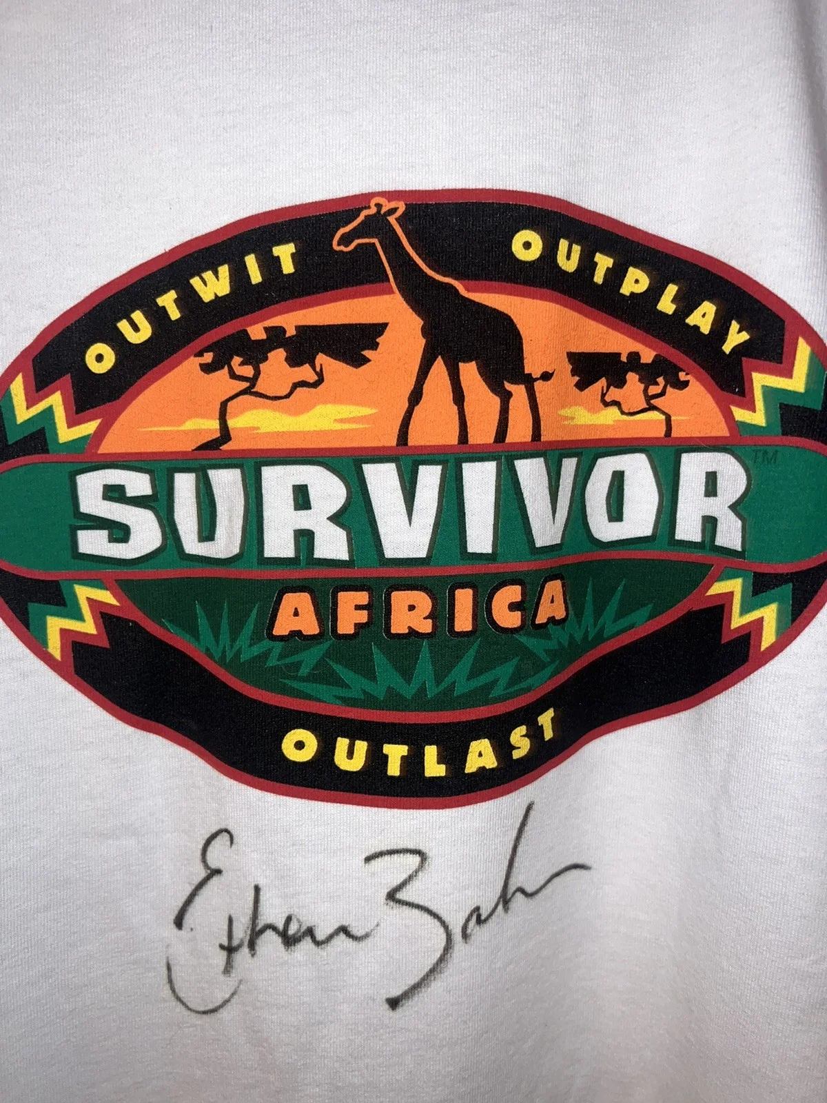Ethan Zohn — Survivor: Africa Long Sleeve Autographed T-Shirt Signed Ethan Zohn Mens 2XL NEW, изображение 2