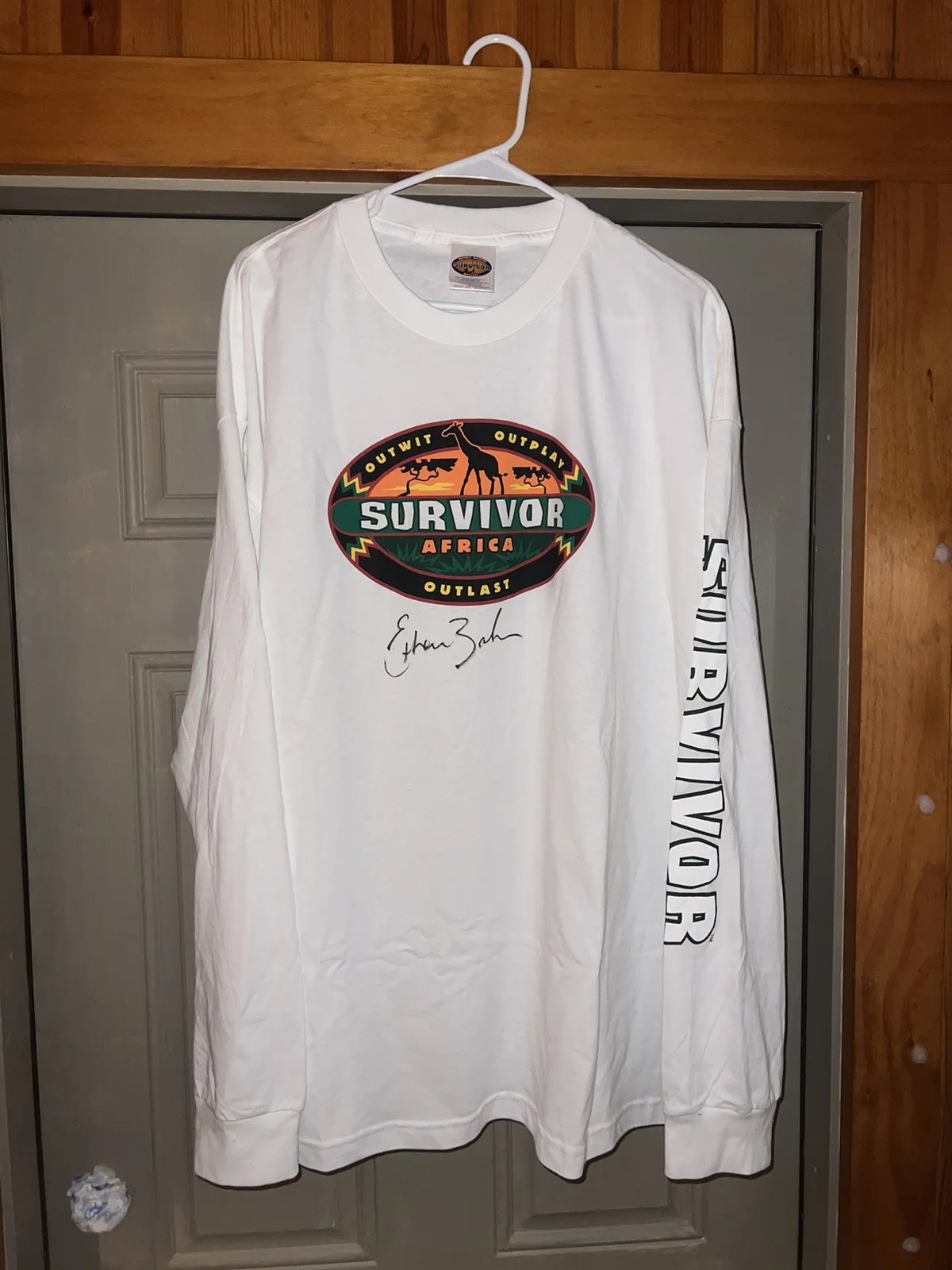 Ethan Zohn — Survivor: Africa Long Sleeve Autographed T-Shirt Signed Ethan Zohn Mens 2XL NEW, изображение 3