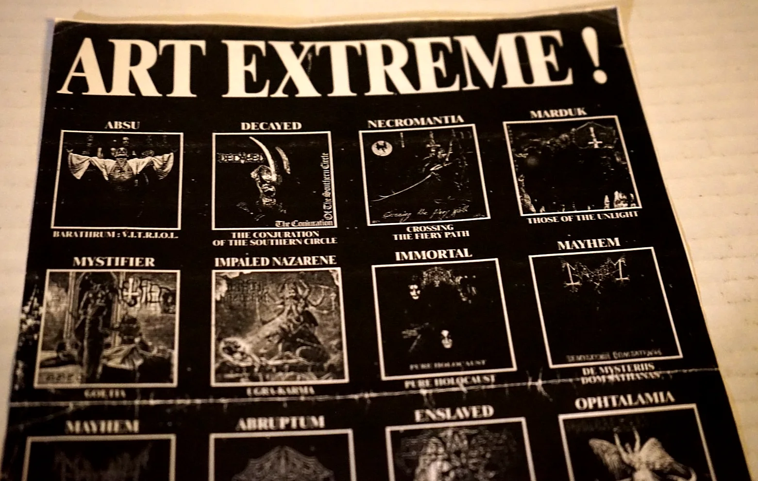 Signed Absu Letter & Osmose Productions Ad Flyer 1994 Letter Rare Black MetalVg+, изображение 2