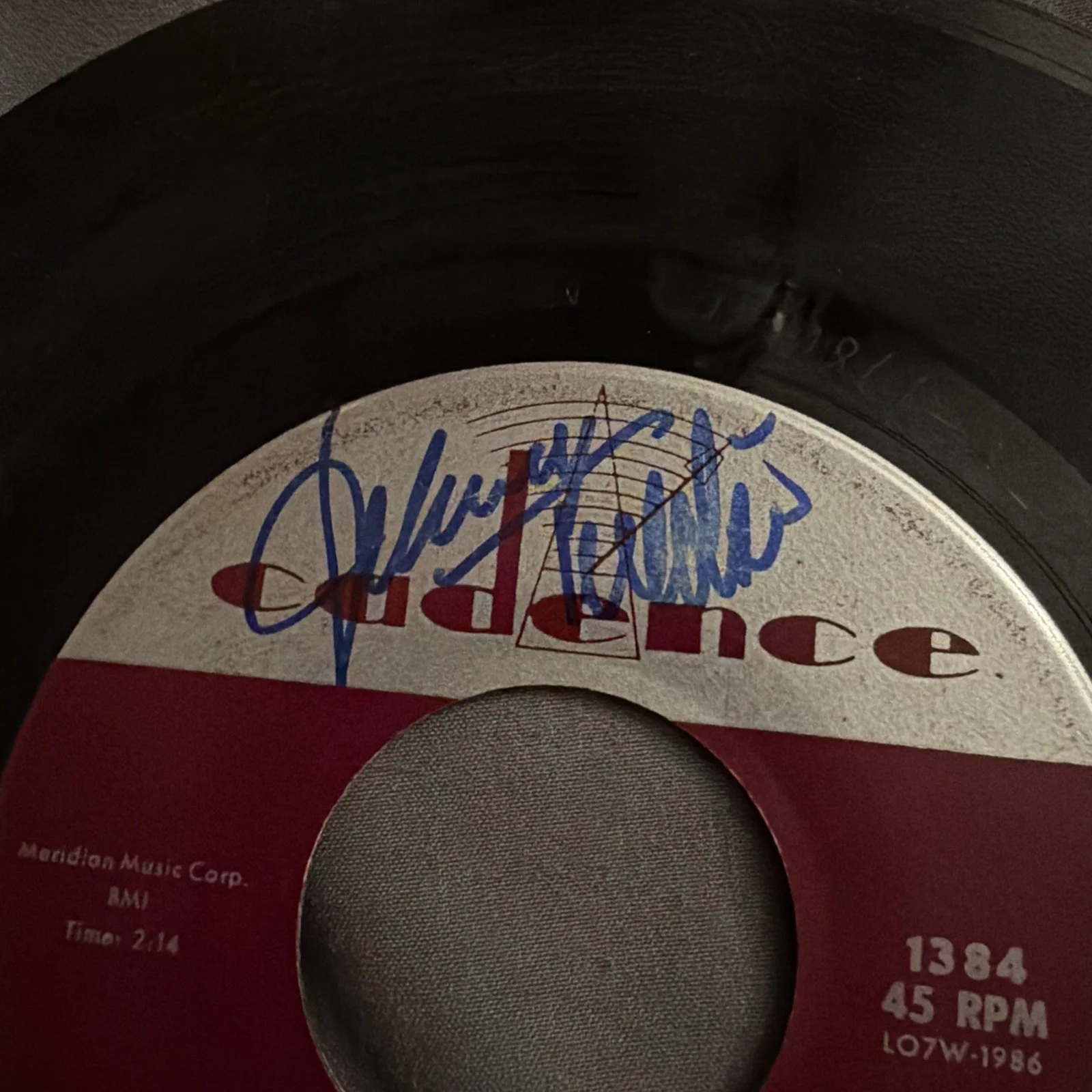 Johnny Tillotson Signed 45 Poetry In Motion Cadence Records Auto, image 2
