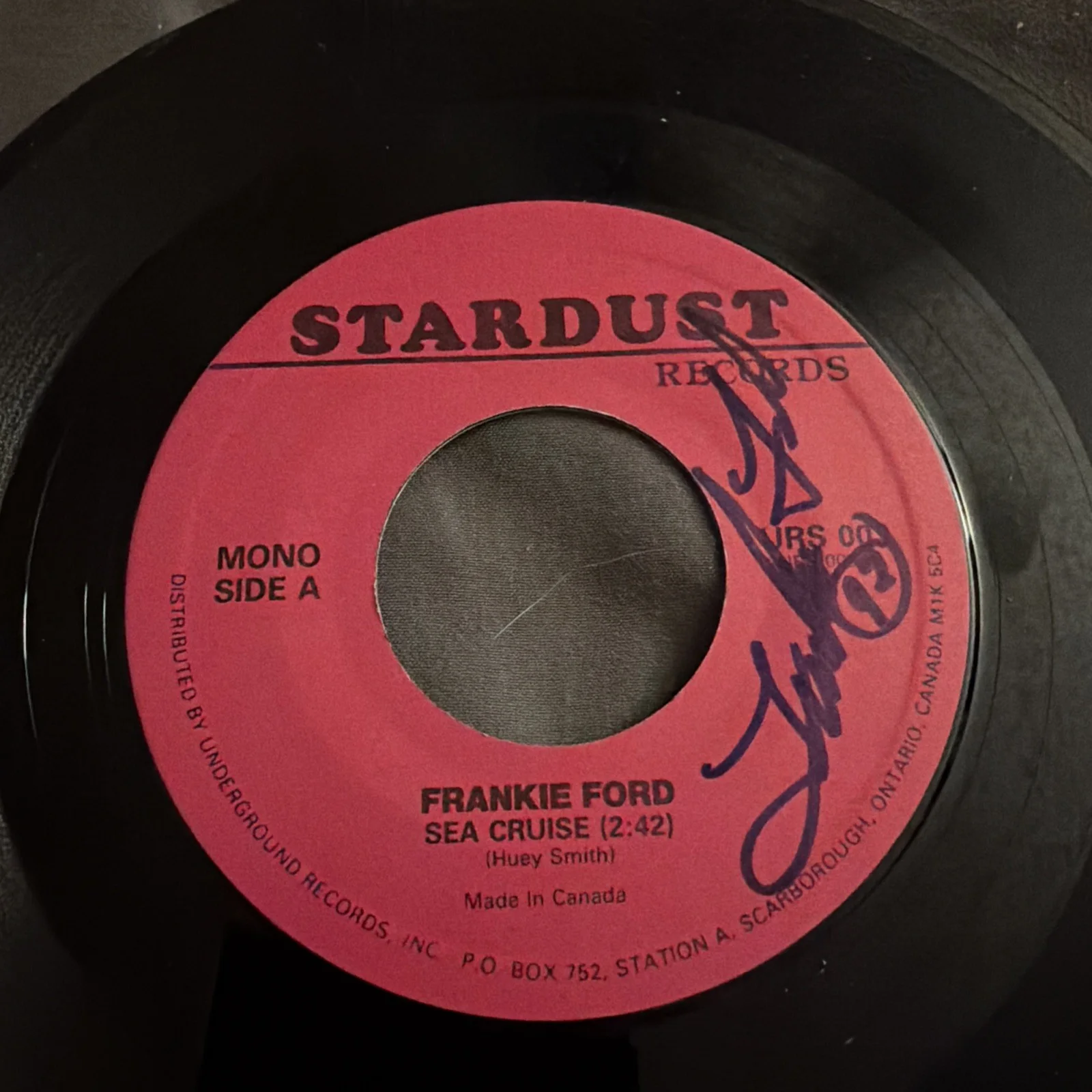 Frankie Ford Signed 45 Sea Cruise Stardust Records Autograph, изображение 3