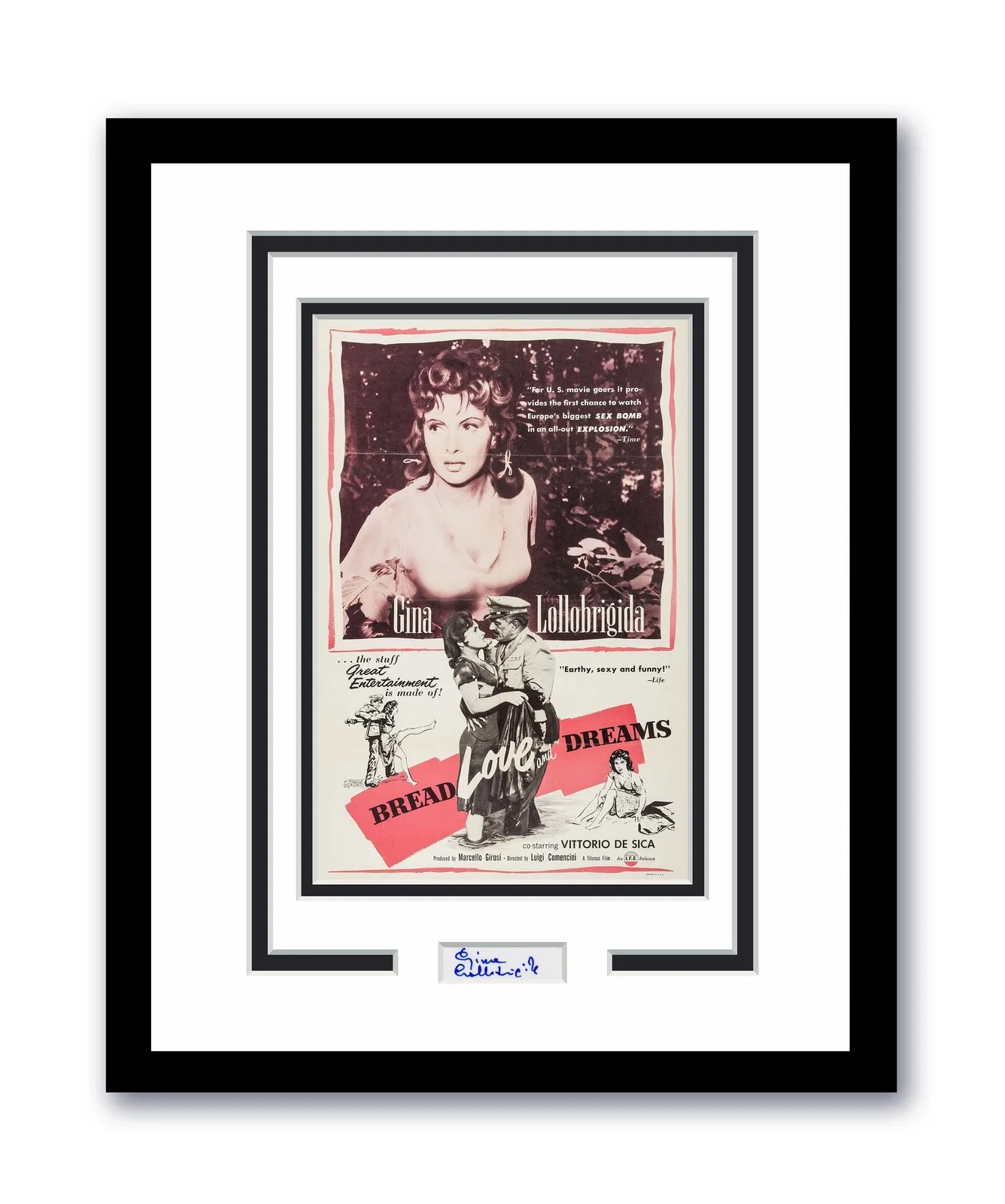 Gina Lollobrigida — Gina Lollobrigida Autographed Signed 11x14 Framed Photo ACOA