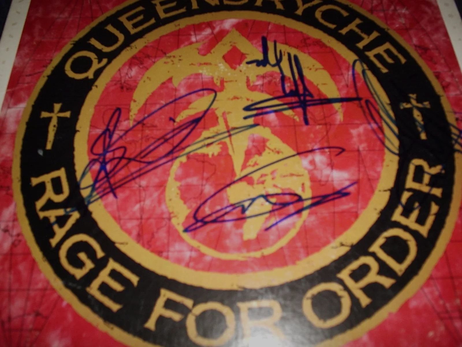 QUEENSRYCHE SIGNED RECORD "RAGE FOR ORDER" RARE! ALL 4 MEMBERS WOW L@@K PROOF, image 2
