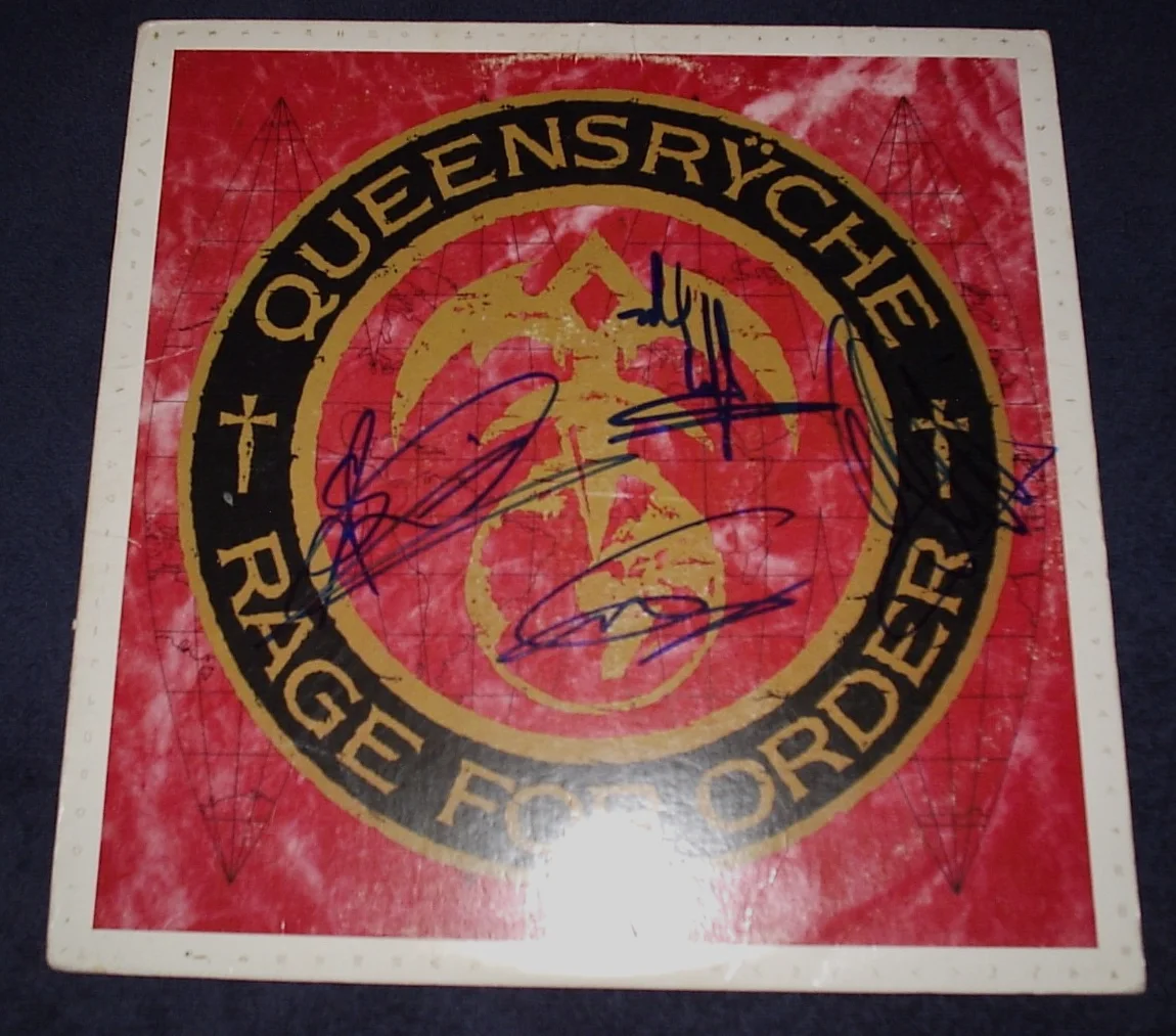 QUEENSRYCHE SIGNED RECORD "RAGE FOR ORDER" RARE! ALL 4 MEMBERS WOW L@@K PROOF, image 5