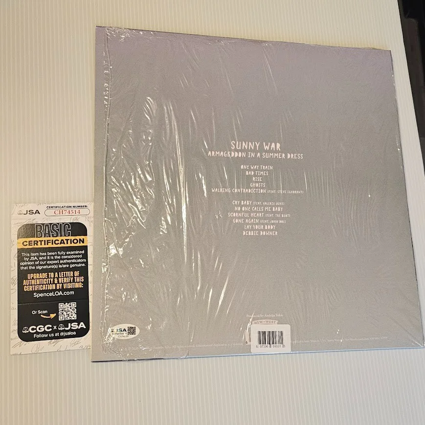 Sunny War Signed Autographed LP Record Vinyl Armageddon In a Summer Dress JSA, изображение 2