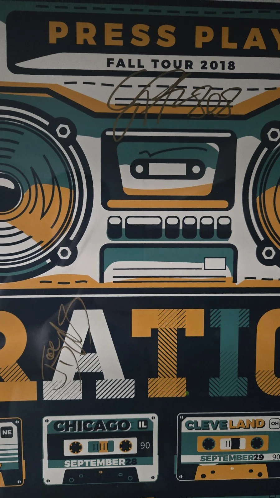 Iration Signed 2018 Press Play Tour Poster Autogaphed X6 and one VIP Pass, изображение 3