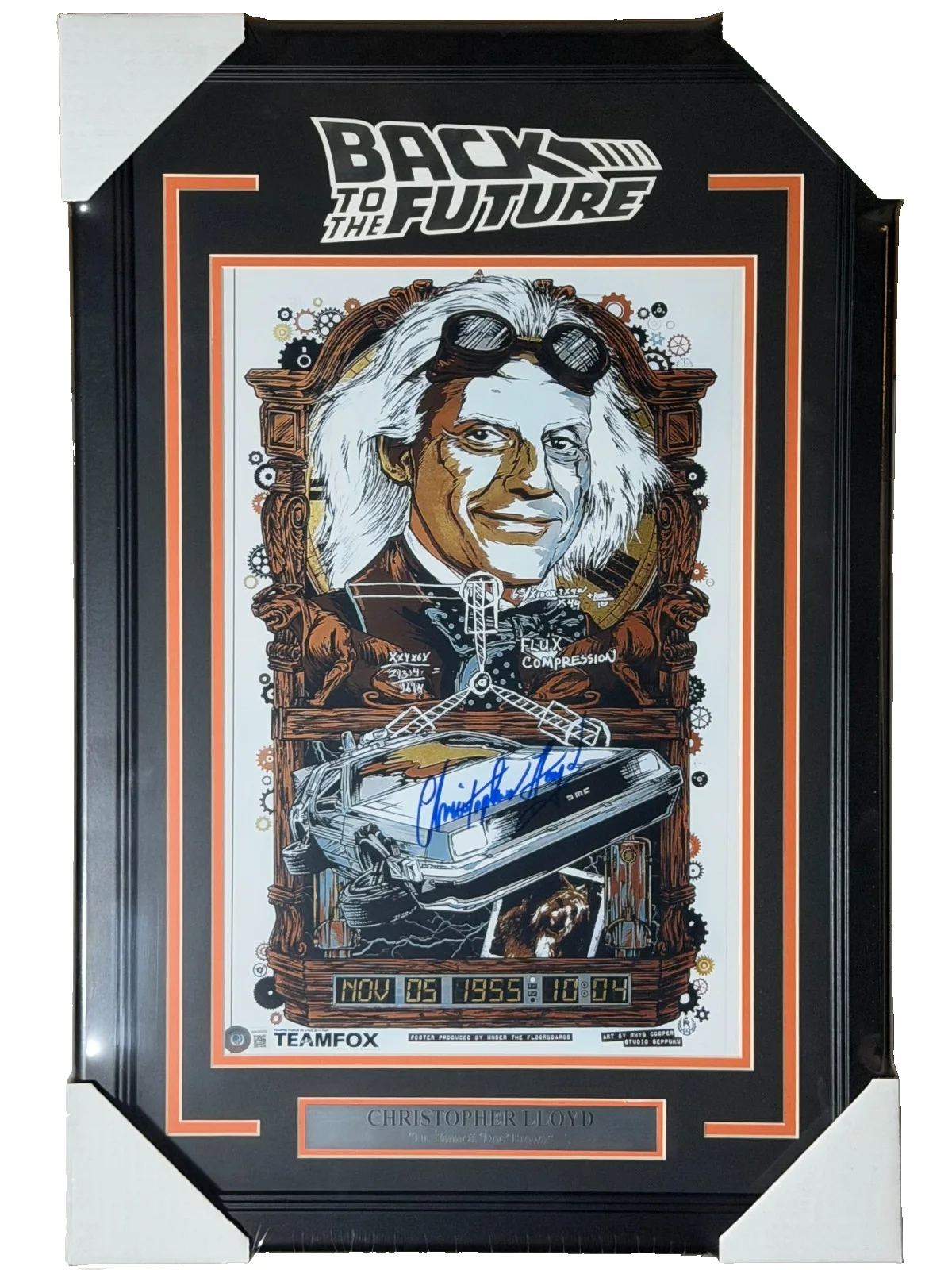 CHRISTOPHER LLOYD — CHRISTOPHER LLOYD SIGNED "BACK TO THE FUTURE" 12x18 PHOTO FRAMED BECKETT BAS