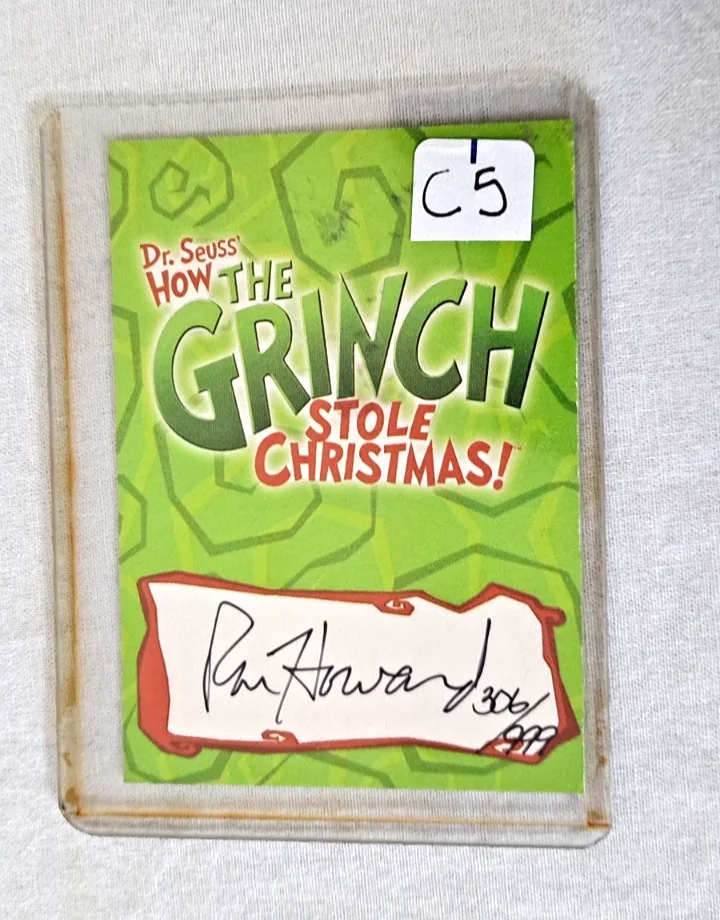 Ron Howard Signed Numbered Director Dr. Seuss Grinch Card Jim Carrey Crew Gift, изображение 2