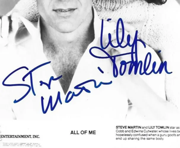 Hand Signed 8 x 10 photo Steve Martin & Lily Tomlin "All of Me", изображение 2