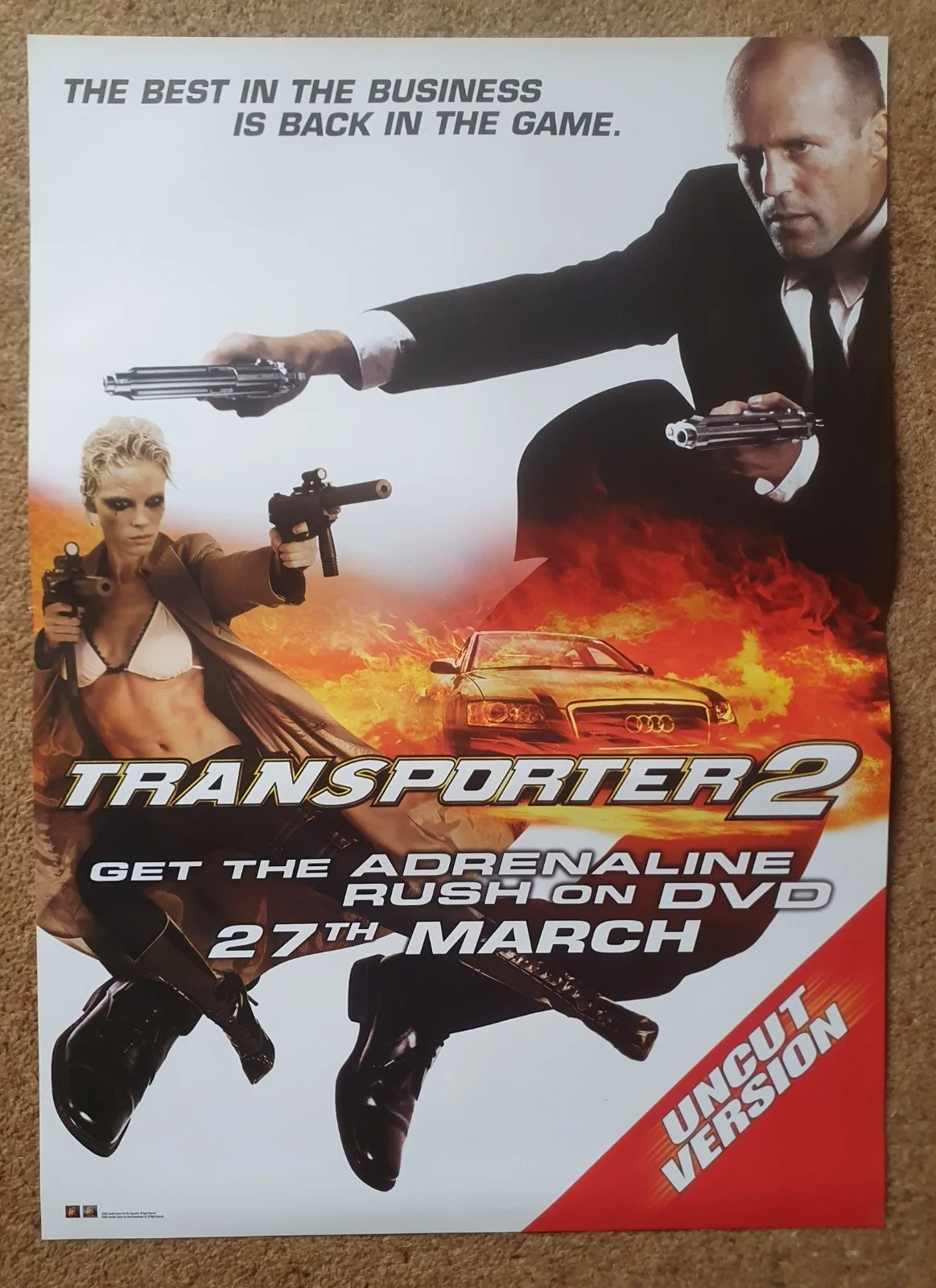 the Transporter 1 + 2 - pair of original UK video/DVD posters - Jason Statham, image 2