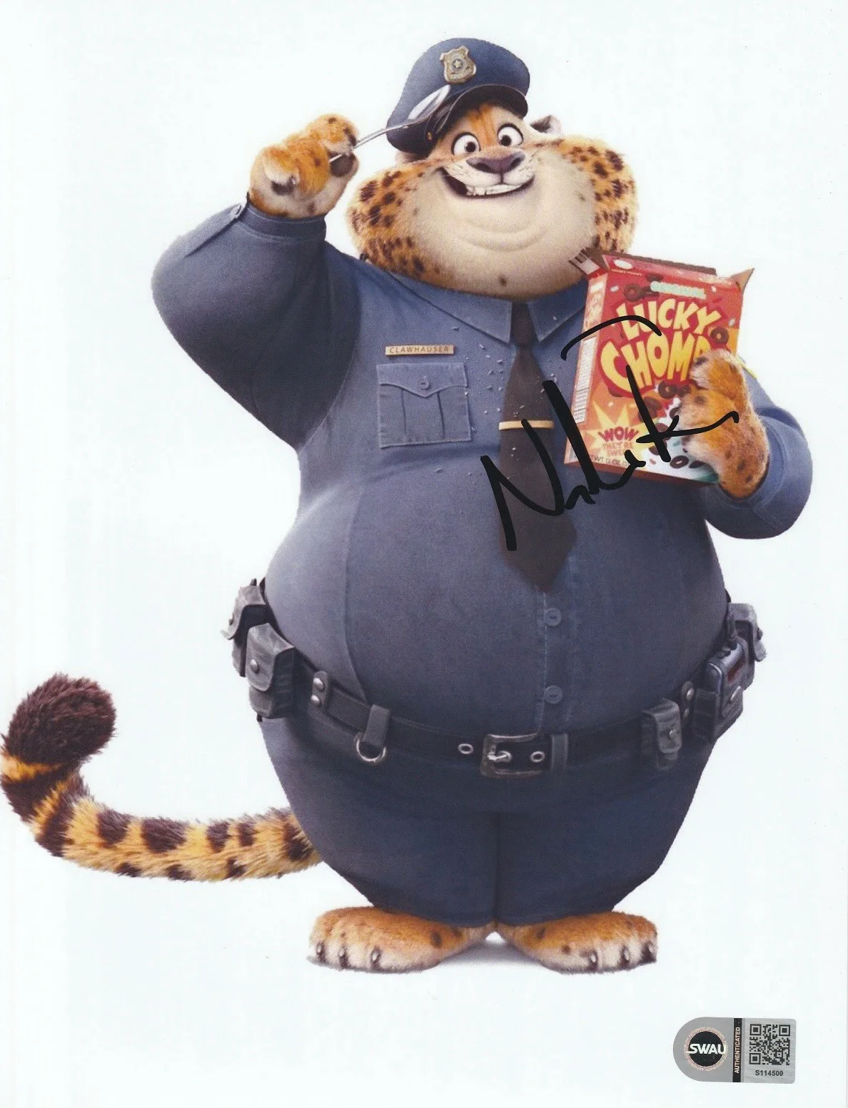 Nate Torrence signed benjamin clawhauser Zootopia 8x10 photo swau coa cert 3, image 2