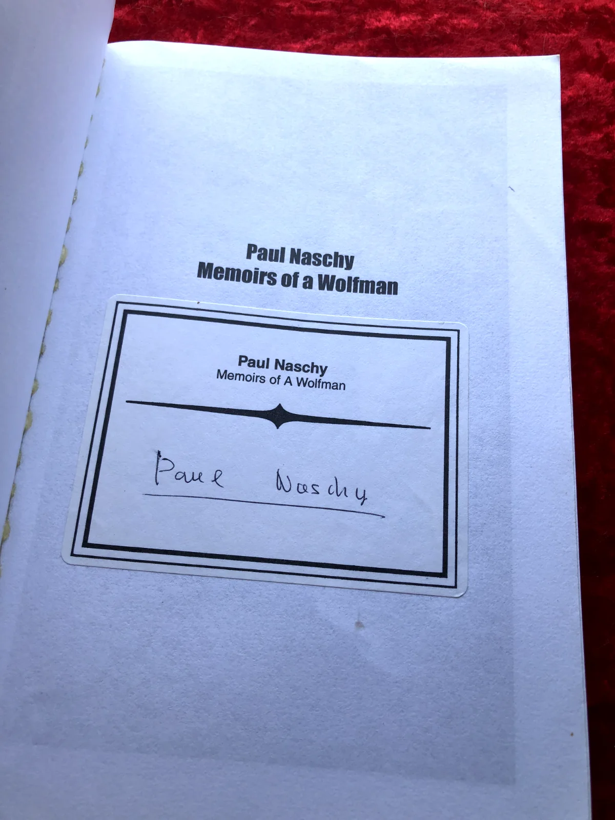 Paul Naschy — Rare Orig Vtg 1997 PAUL NASCHY Signed 1st Edition MEMOIRS of WOLFMAN Horror Book, изображение 2