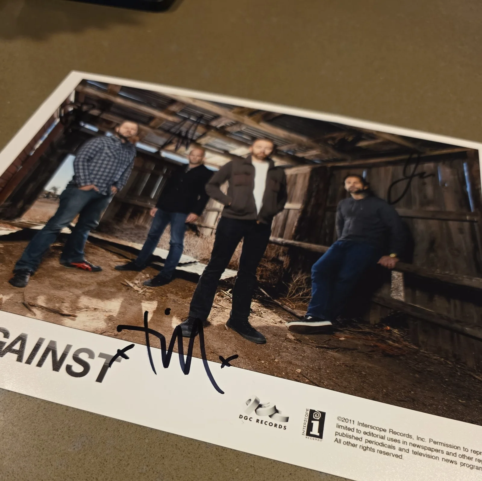 Personally Signed/Autographed RISE AGAINST Photo/ Photograph 2011, изображение 5