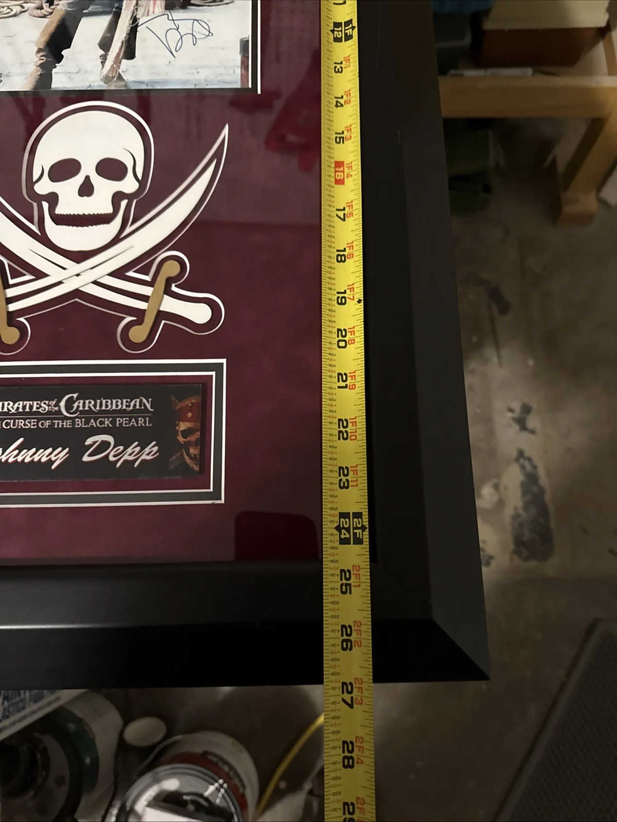 Johnny Depp — JOHNNY DEPP SIGNED PIRATES OF THE CARIBBEAN 27X18 MAT FRAME WITH 2 COA HOLOS, image 5