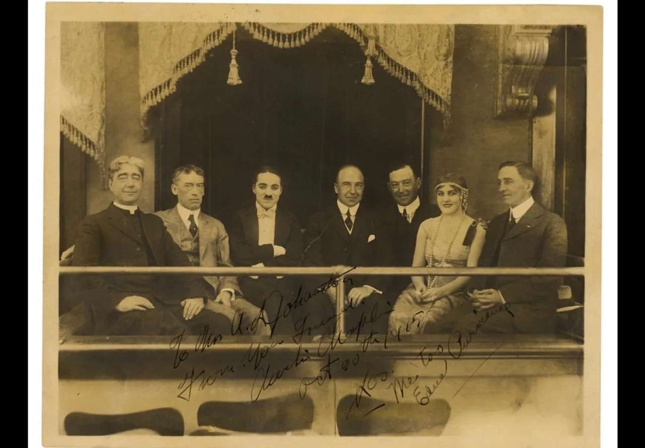 EDNA PURVIANCE & CHARLIE CHAPLIN—SIGNED Night In The Show (1915) PHOTO—Silents, изображение 2