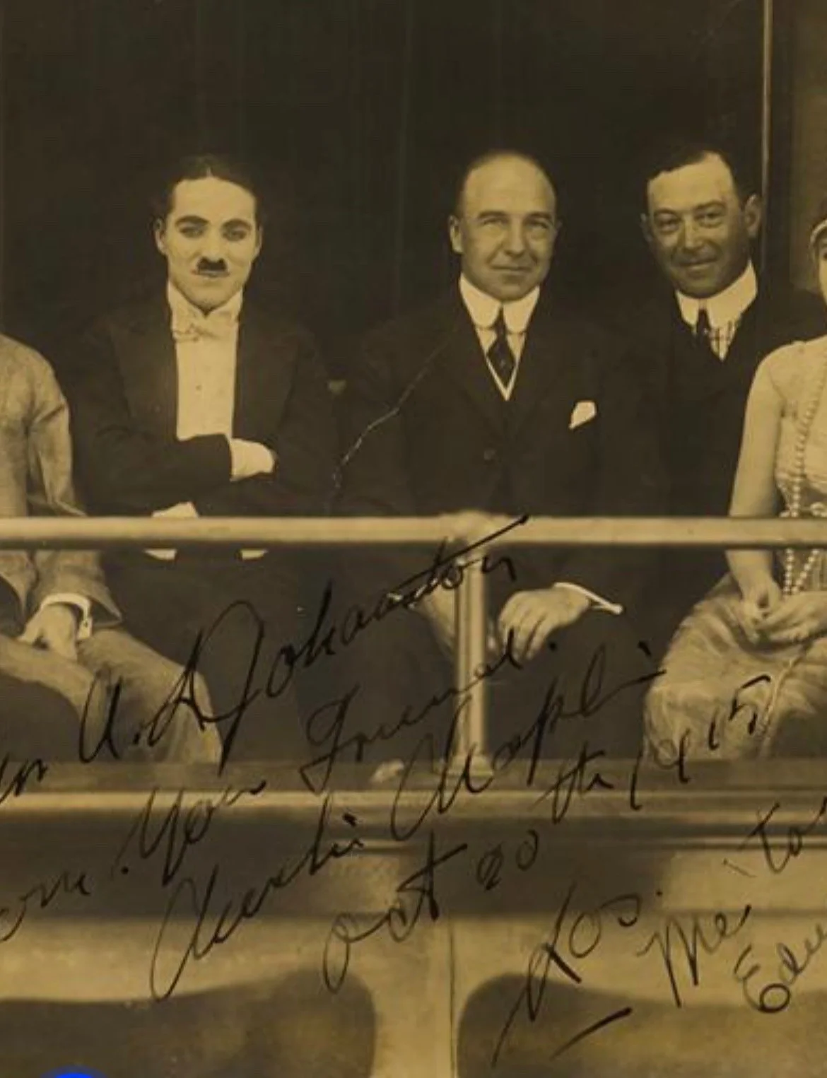 EDNA PURVIANCE & CHARLIE CHAPLIN—SIGNED Night In The Show (1915) PHOTO—Silents, изображение 4