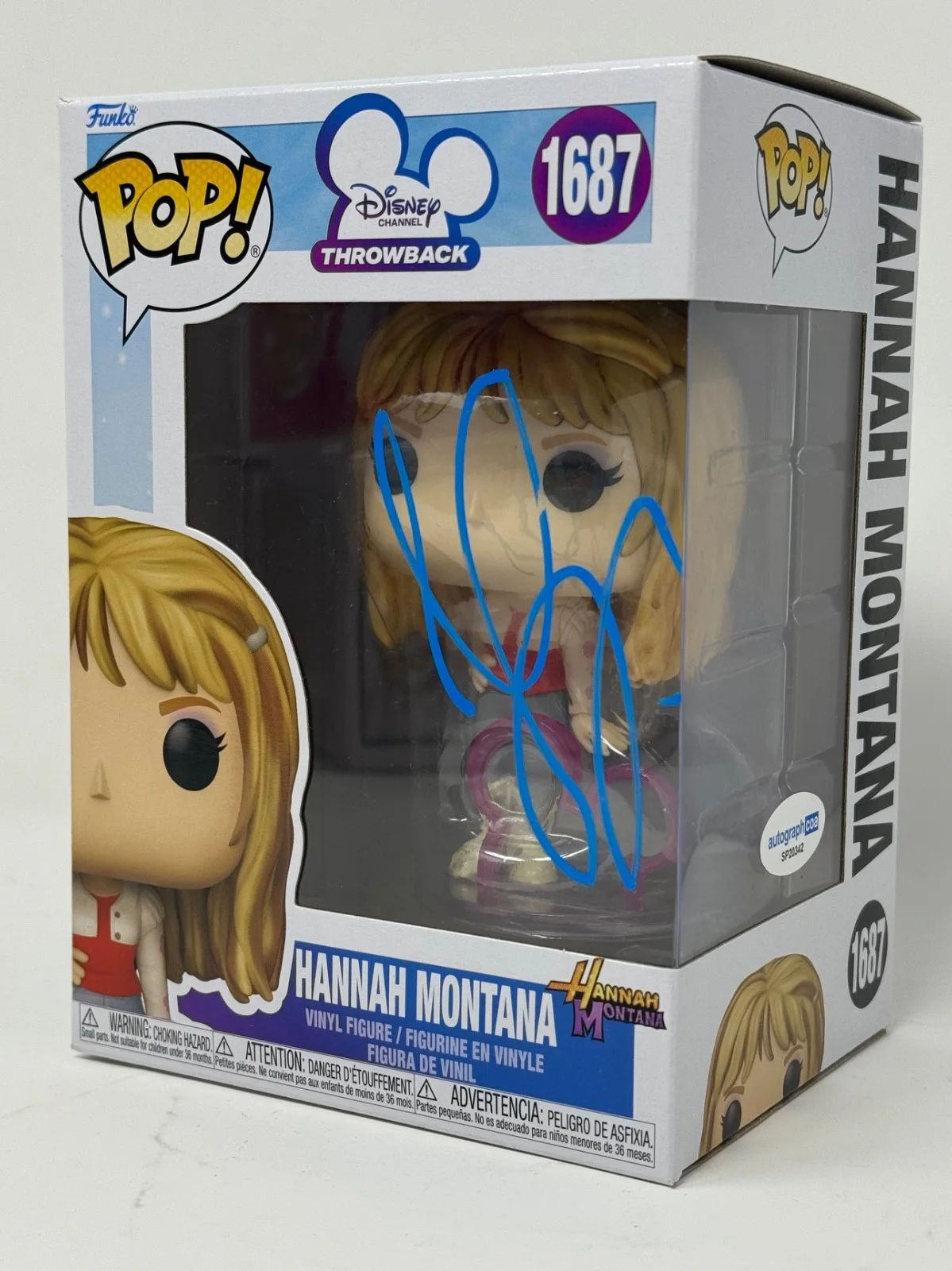Miley Cyrus — Miley Cyrus Signed Autograph Hannah Montana Funko Pop 1347 Disney Figure ACOA, изображение 3