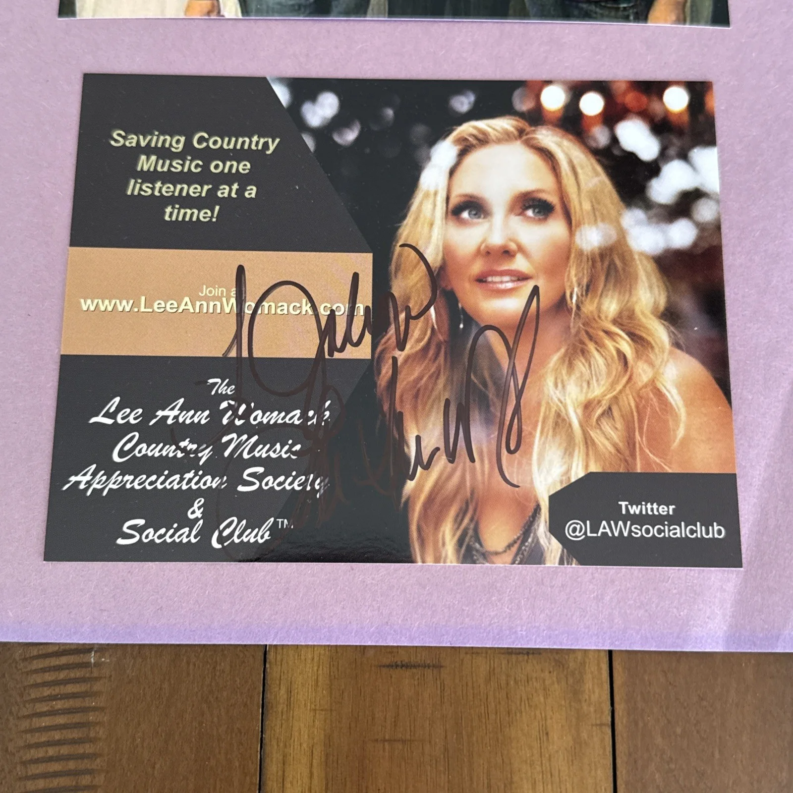 LEE ANN WOMACK hand SIGNED Autograph fan club photo +ticket stub, image 2