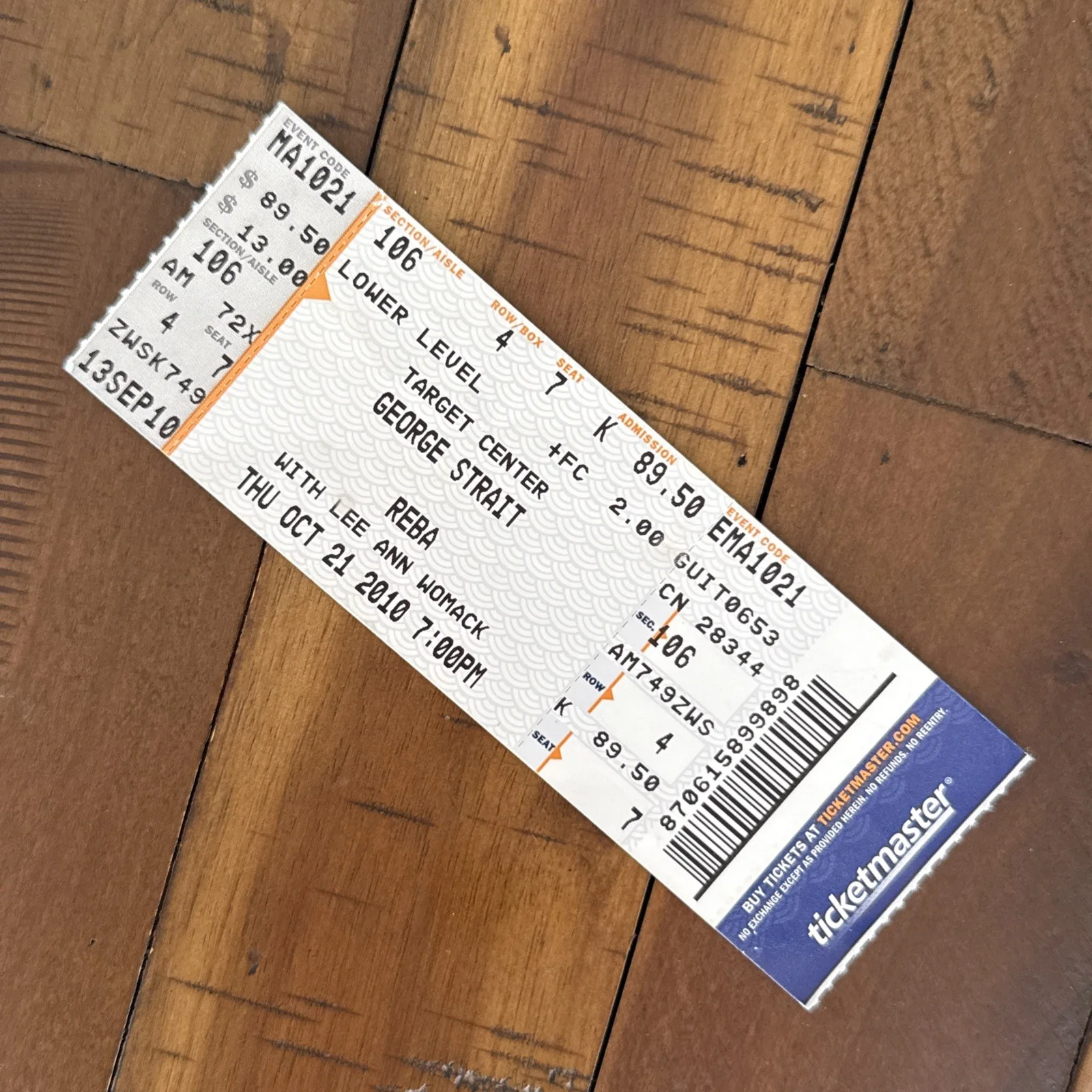 LEE ANN WOMACK hand SIGNED Autograph fan club photo +ticket stub, image 5