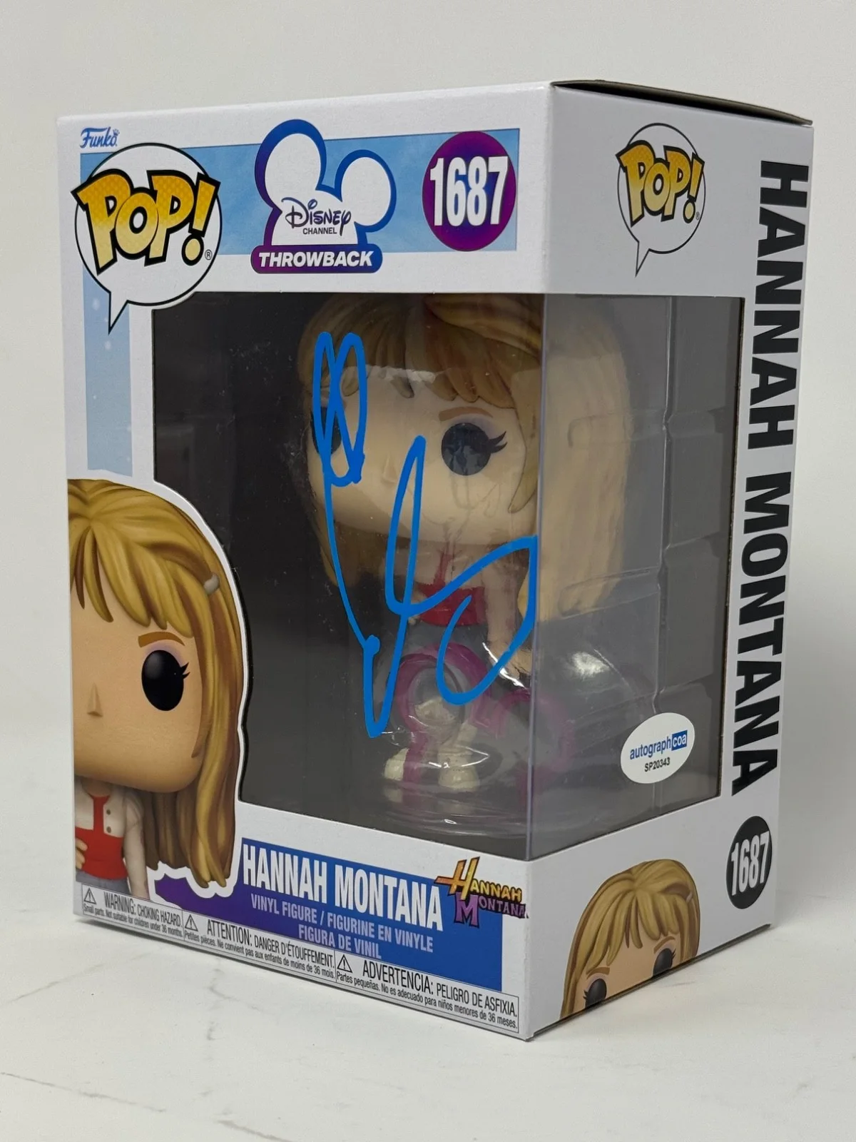 Miley Cyrus — Miley Cyrus Signed Autograph Hannah Montana Funko Pop 1347 Disney Figure ACOA, изображение 5