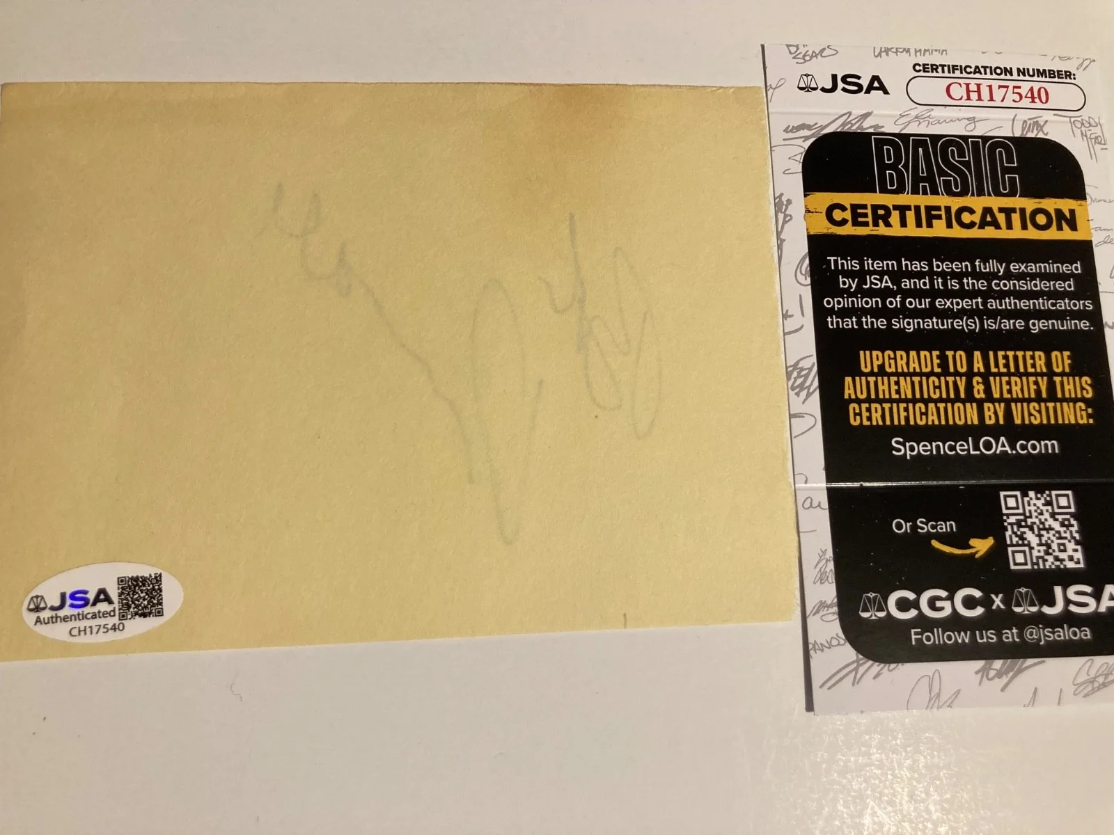 ROBERT DUVALL — ROBERT DUVALL signed 4x5.5 paper "APOCALYPSE NOW","THE GODFATHER" JSA#CH17540, image 2