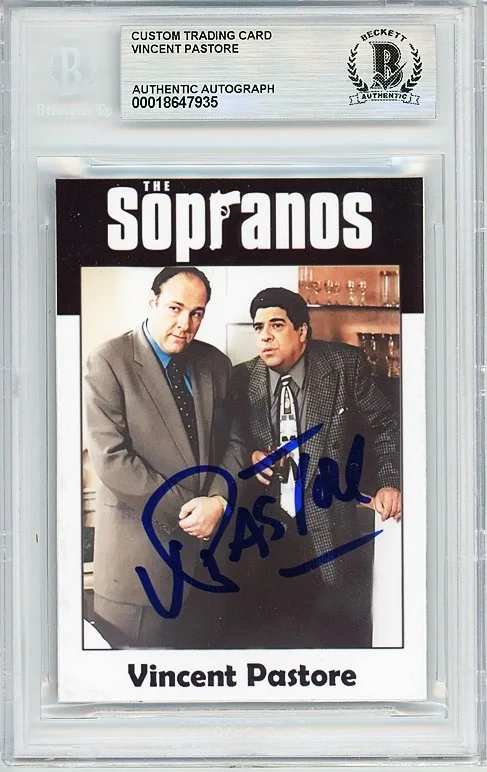 Vincent Pastore — -THE SOPRANOS- VINCENT PASTORE Beckett BAS Signed/Autograph/Auto TV Card